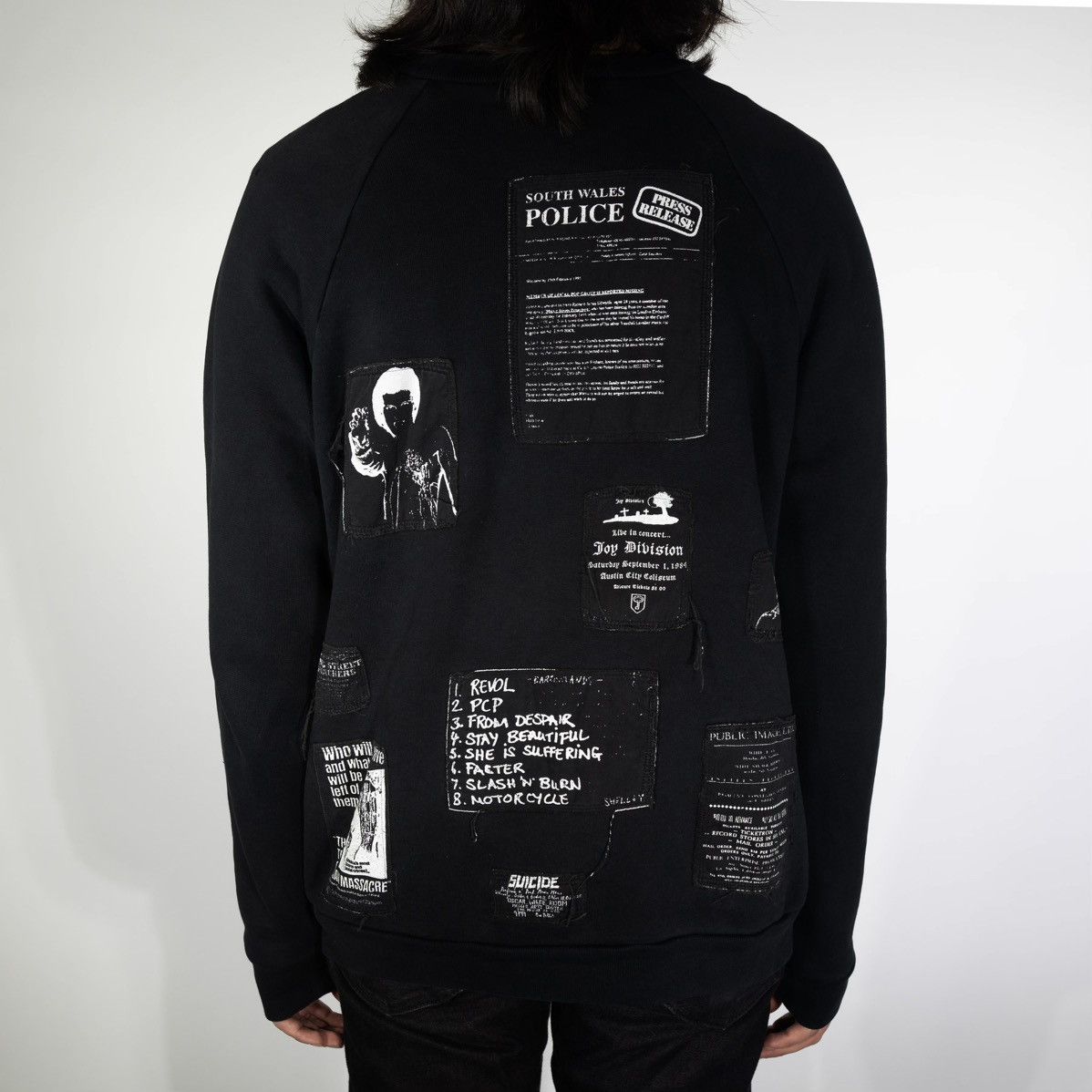 image of Sold Raf Simons Aw01 Riot Riot Riot Crewneck in Black, Men's (Size Large)