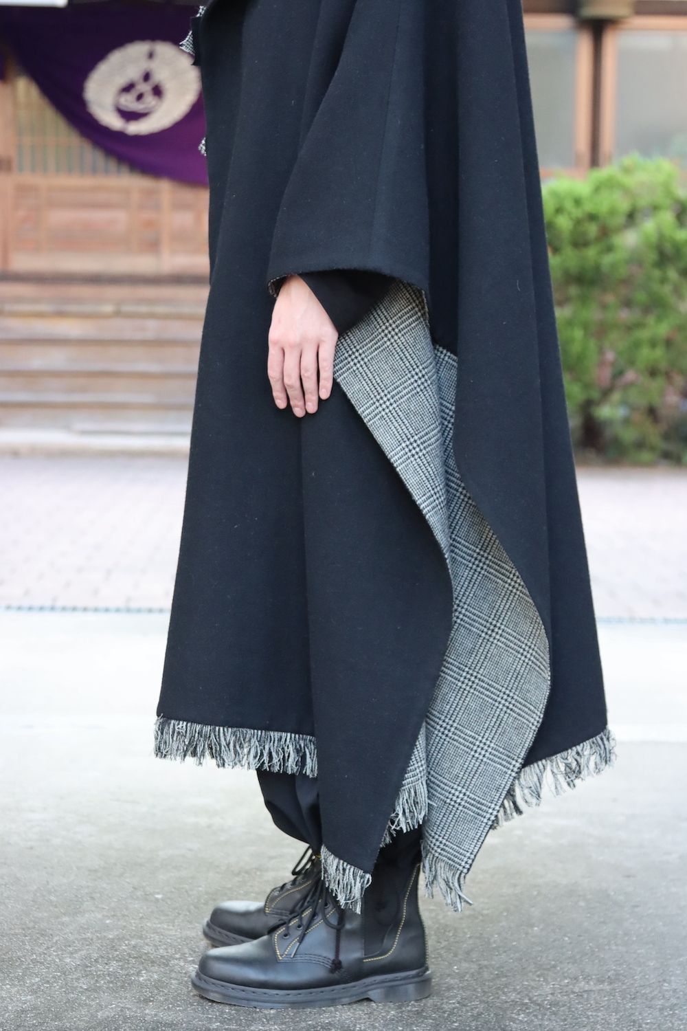 Yohji Yamamoto Yohji Yamamoto Pour Homme - Tweed Check Scrap Cape Coat Size US S / EU 44-46 / 1 - 10 Thumbnail
