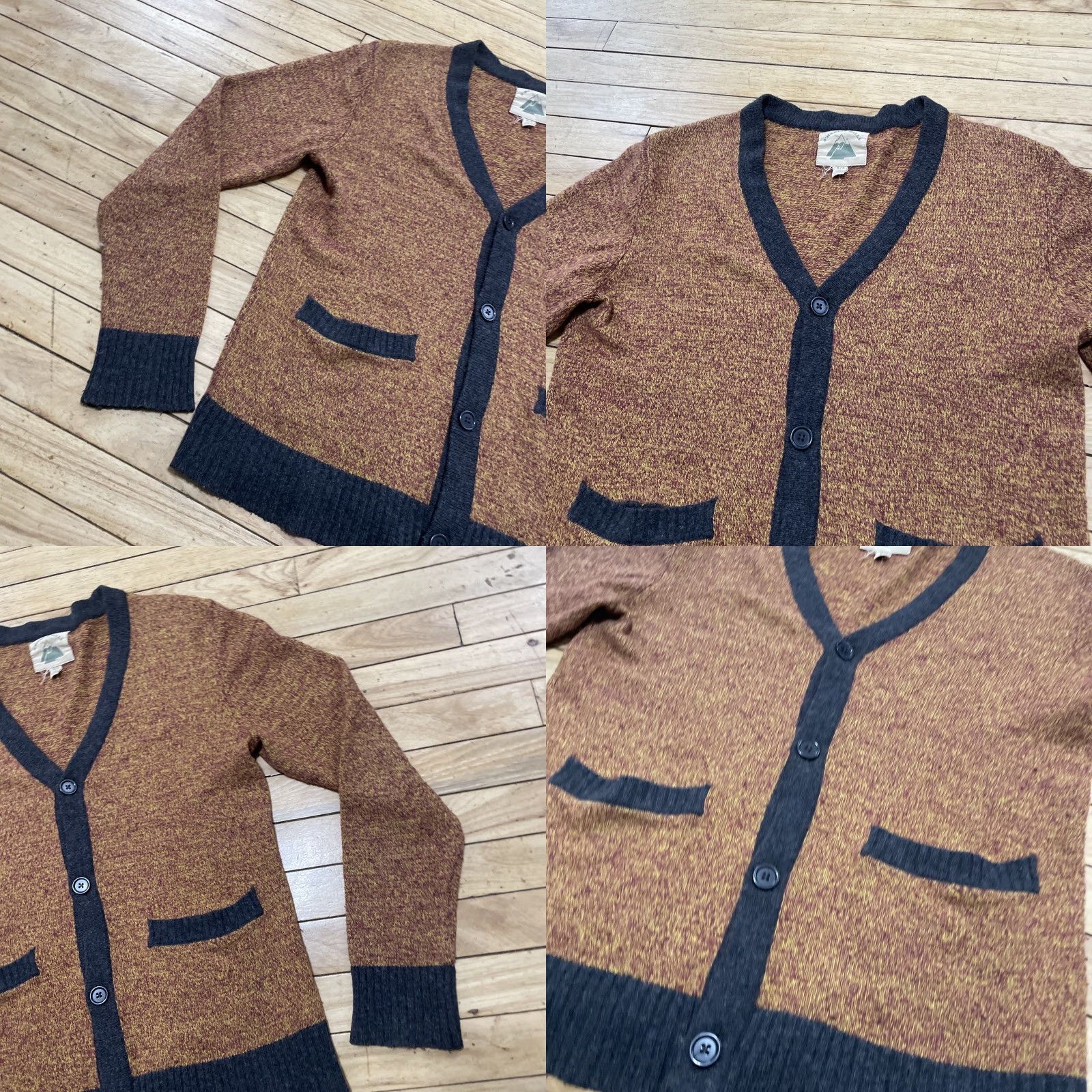 Vintage O'Hanlon Mills Lambs Wool Cardigan Sweater Rust Gray Marled Knit Pockets Men's S Size US S / EU 44-46 / 1 - 10 Thumbnail
