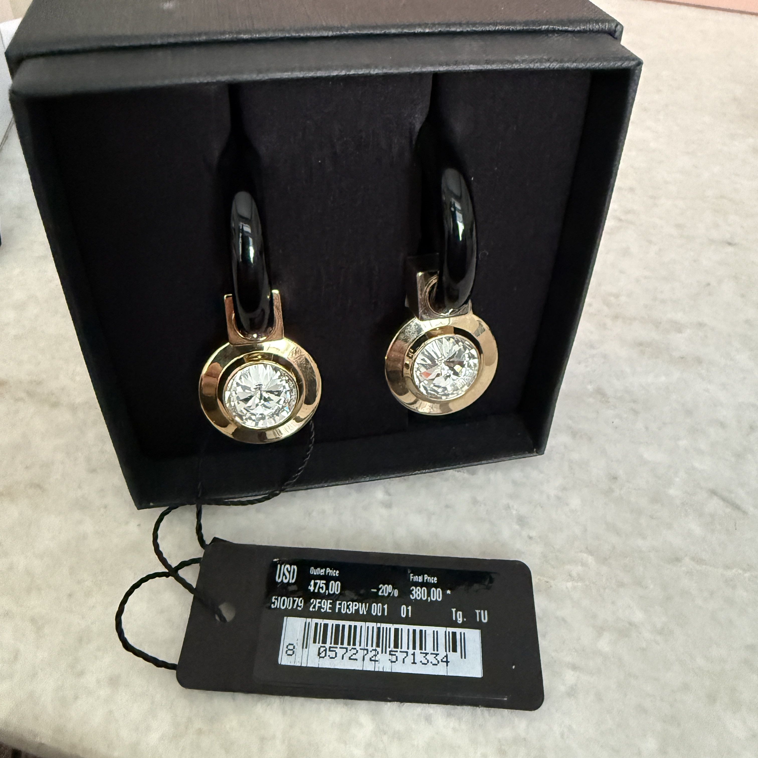 Miu Miu Miu Miu SIO079 Plex Gold & Black Crystal drop Earrings Size ONE SIZE - 6 Thumbnail