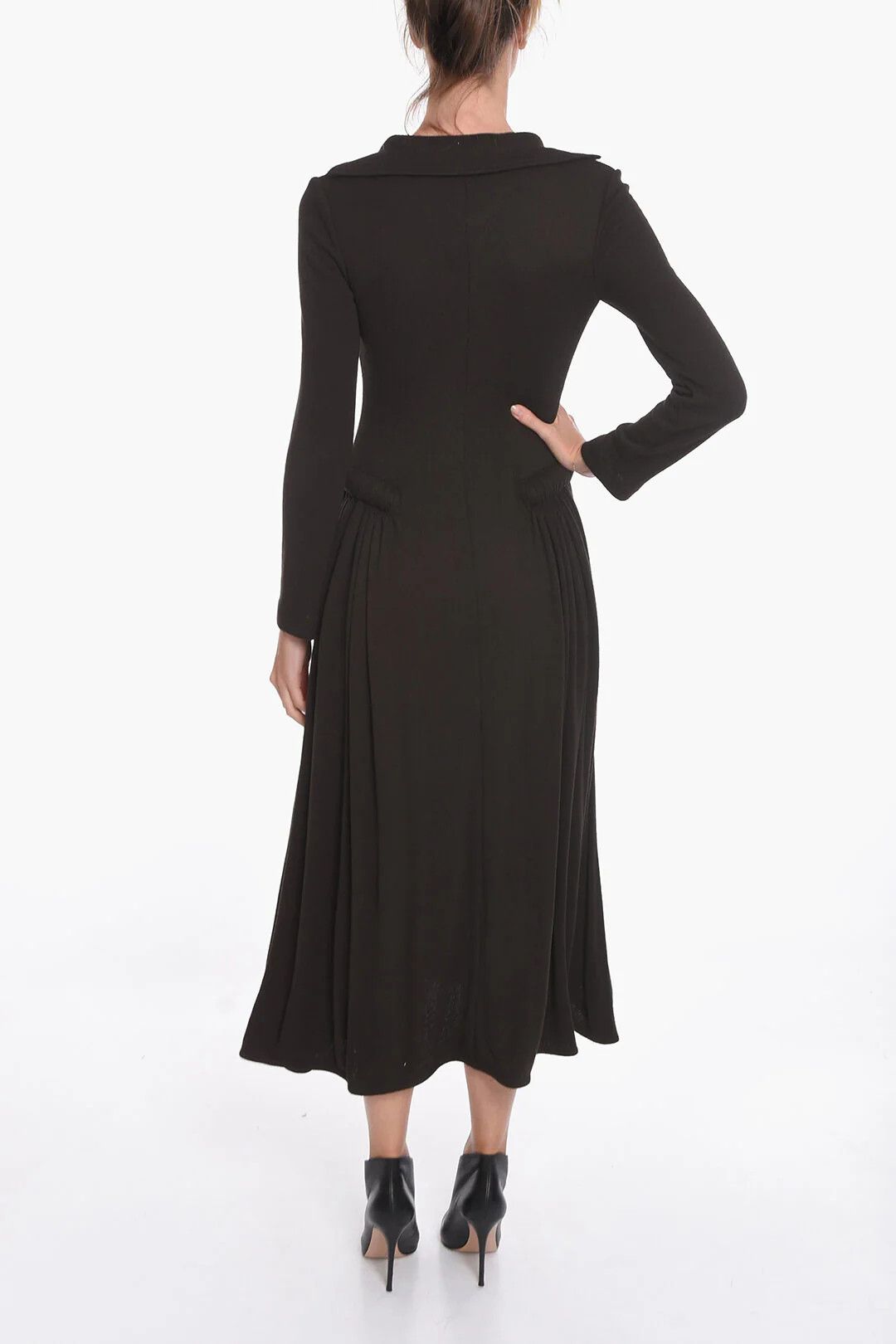 Bottega Veneta og1mm0426 Maxi Long-Sleeve Jersey Dress in Brown Size XS / US 0-2 / IT 36-38 - 2 Thumbnail
