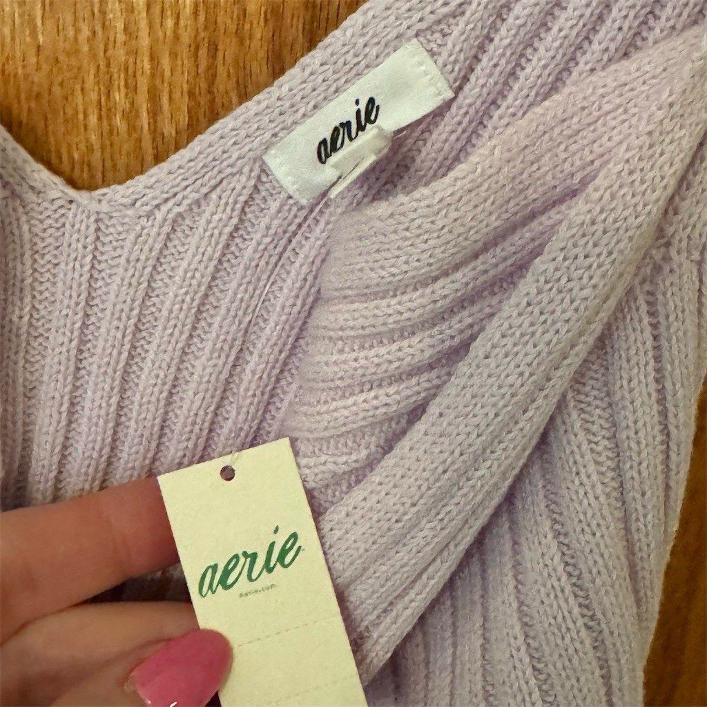 Other Aerie Tank Top Womens Size M Lavender Purple Ribbed Knit Cr Size M / US 6-8 / IT 42-44 - 4 Thumbnail
