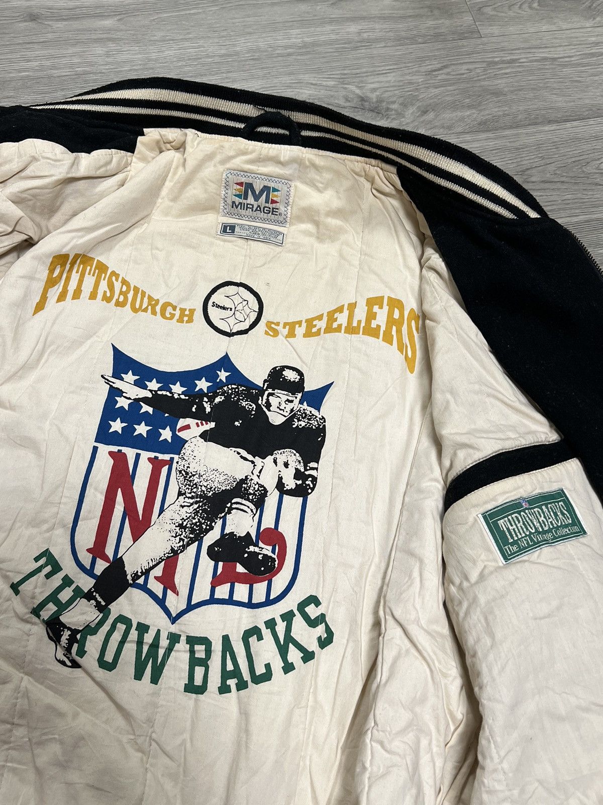 NFL Throwback Pittsburgh Steelers NFL 1995 bomber leather jacket Size US L / EU 52-54 / 3 - 15 Thumbnail