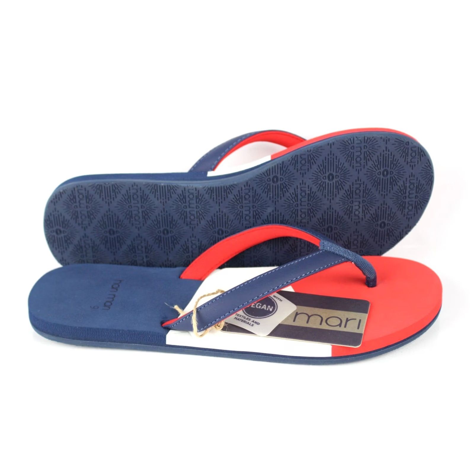 Vintage Hari Mari Women's Meadows Asana Flip Flop Sandals Size 9 Navy Red Lily Sandals Flip Flop Womens 9 Navy Lily Size US 9 / IT 39 - 2 Thumbnail