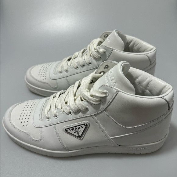 Prada Prada Downtown Mid-Top Sneakers White Men’s UK 10.5/US 11.5 Size US 11.5 / EU 44-45 - 1 Thumbnail