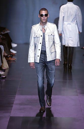 Yves Saint Laurent YSL X Tom Ford SS 2002 Distressed Ivory Leather Jacket Size US M / EU 48-50 / 2 - 6 Thumbnail