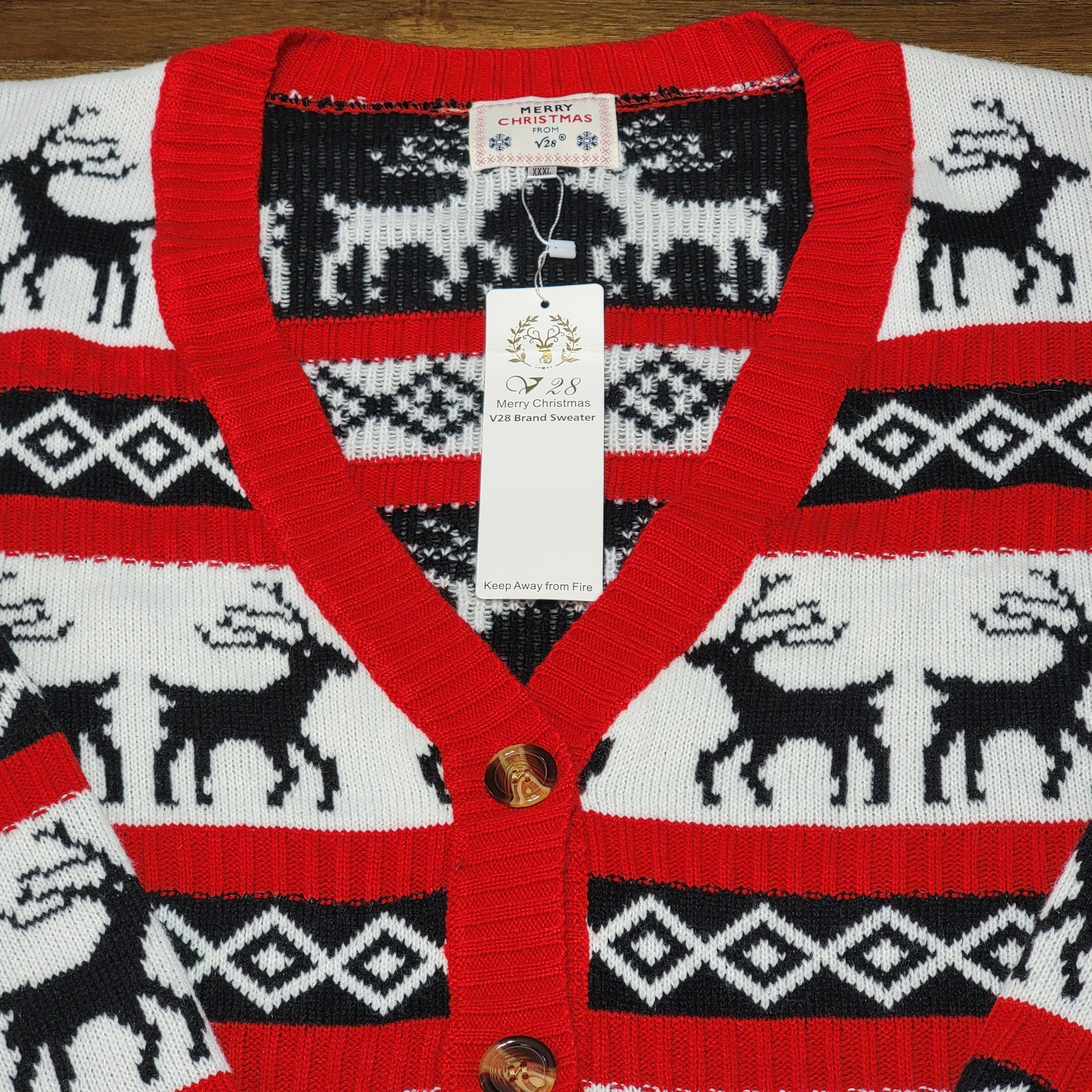Other V28 Knit Christmas Cardigan Sweater w/ Reindeer-XXXL NWT Size 3XL / US 20-22 - 2 Thumbnail