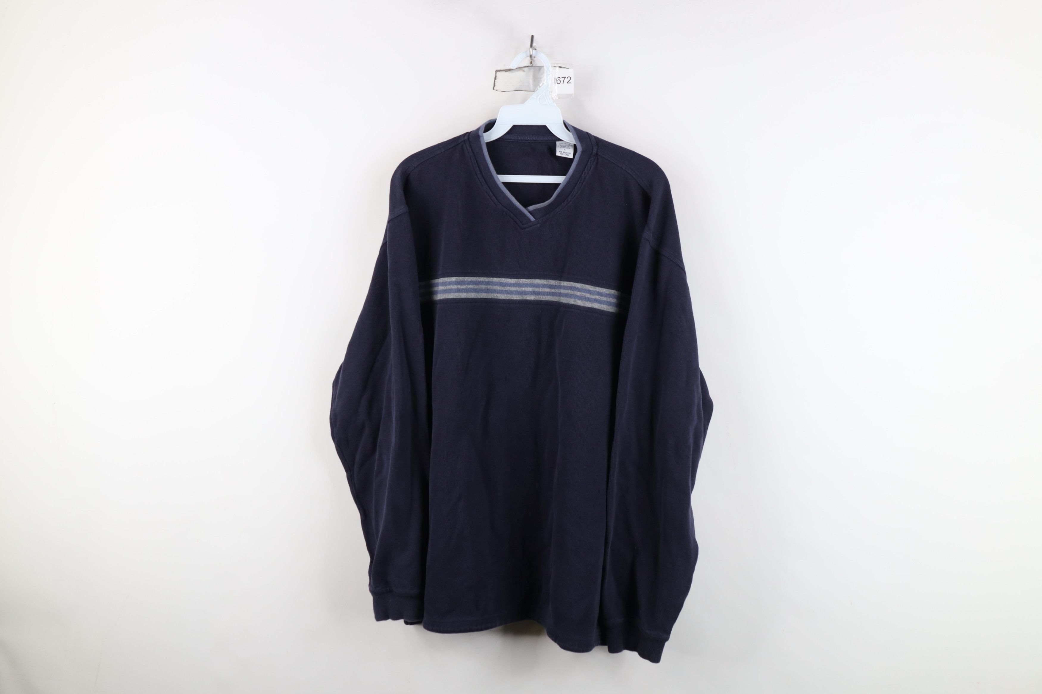 Vintage Vintage 90s Y2K Streetwear Ribbed Knit Long Sleeve T-Shirt Size US L / EU 52-54 / 3 - 1 Thumbnail