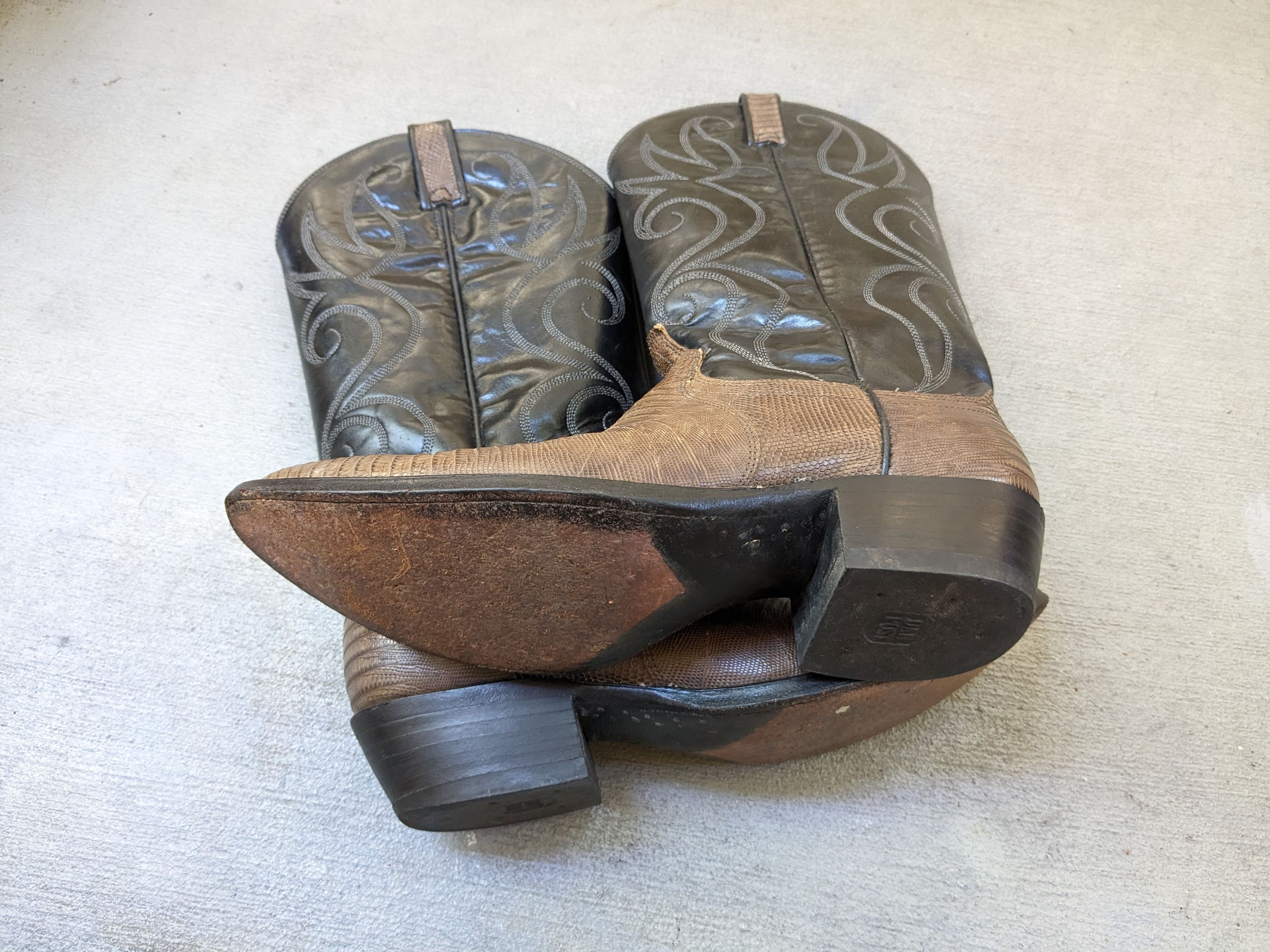 Dan Post Dan Post Cowboy Boots 9 D Olive Green Black Lizard USA Size US 9 / EU 42 - 18 Thumbnail