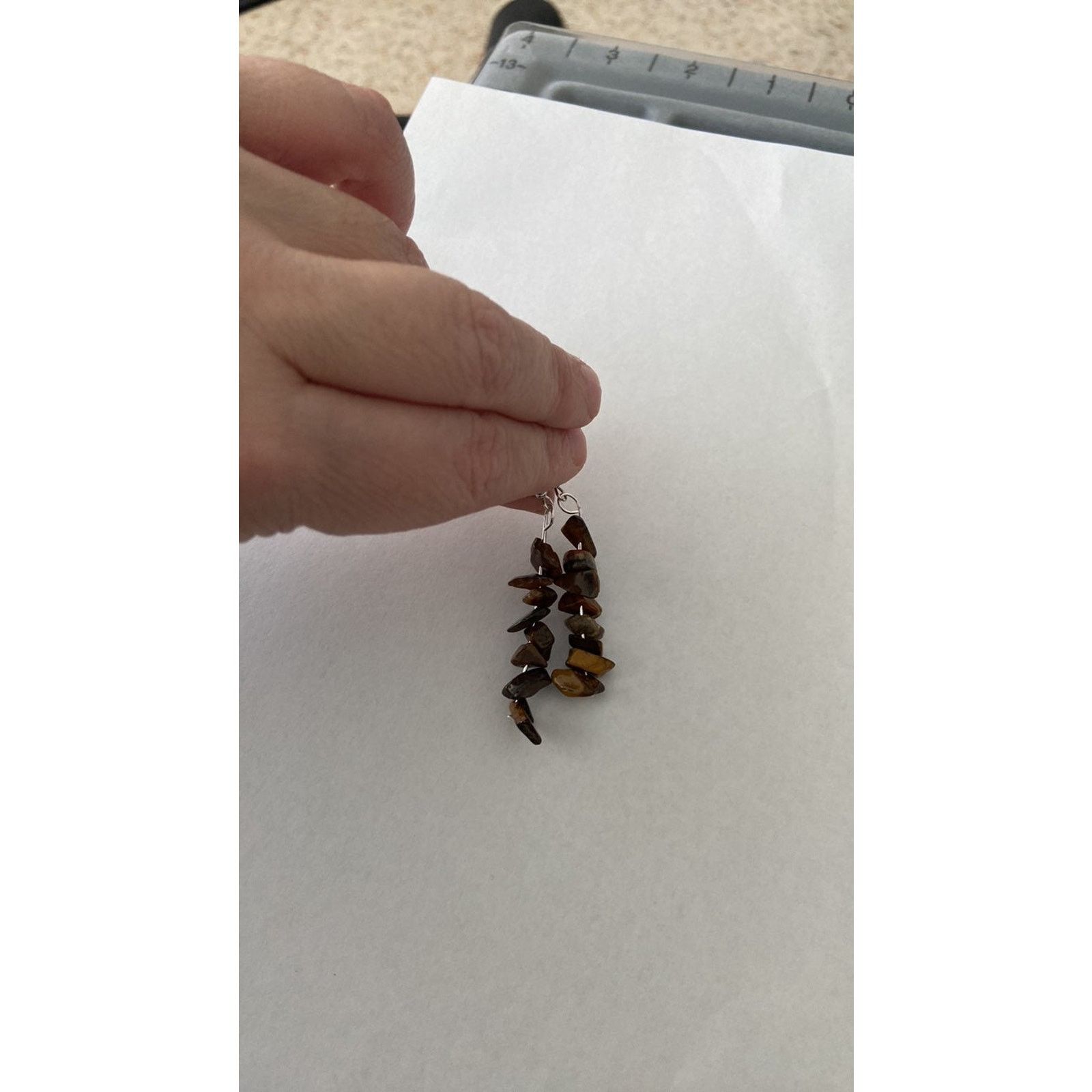Handmade tigers eye earrings Size ONE SIZE - 3 Thumbnail