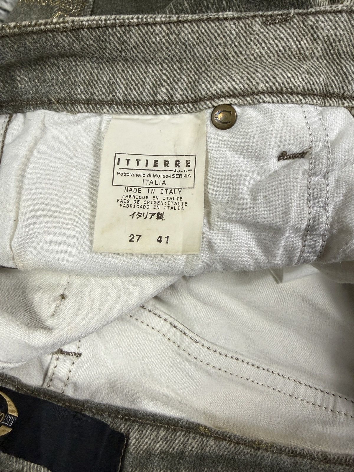Roberto Cavalli Just Cavalli flared jeans monogram fullprint Y2K washer Size 27" / US 4 / IT 40 - 6 Thumbnail