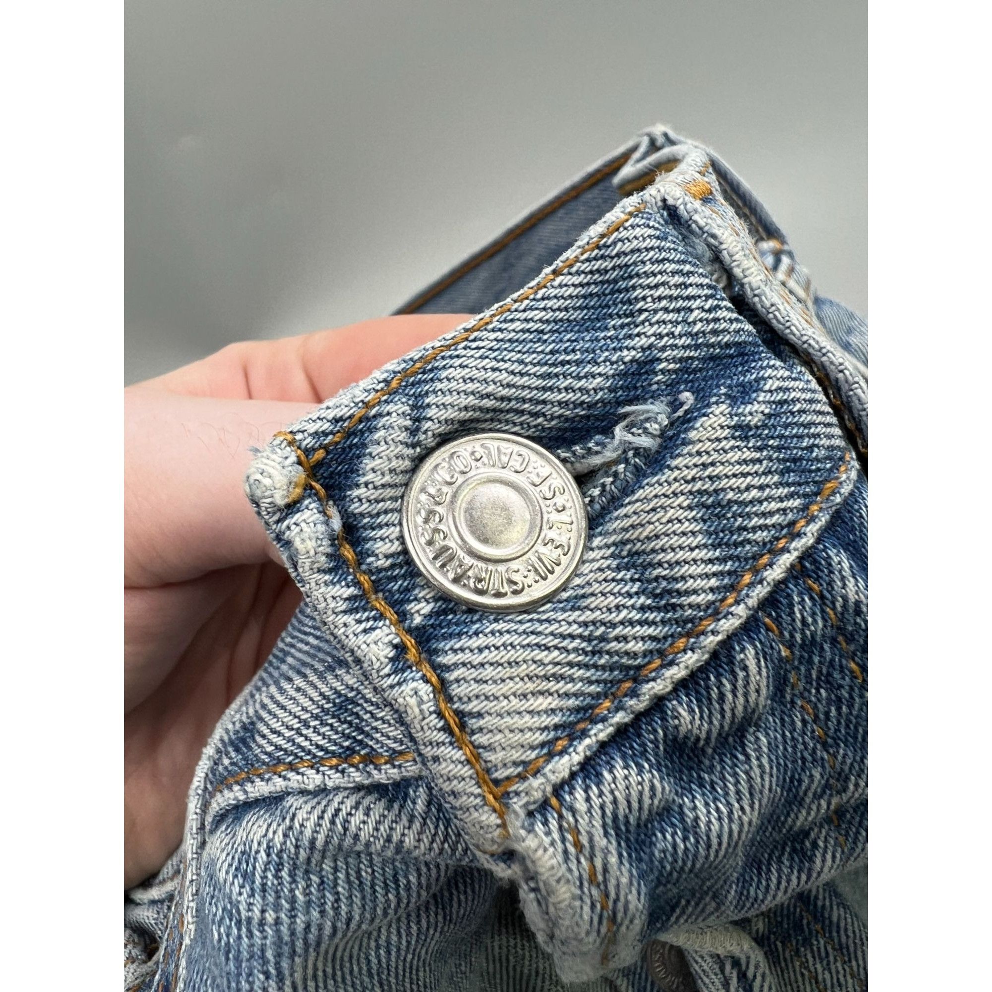 Levi's Levi’s 501 Made in USA Distressed Denim Jeans Pants (Y0902) Size 29" - 7 Thumbnail