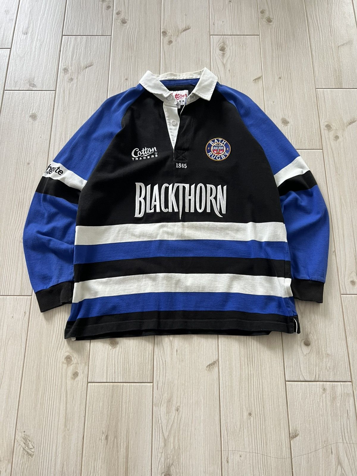 Cotton Traders Vintage Cotton Traders Bath Rugby Long Sleeve Rugby Shirt Size US L / EU 52-54 / 3 - 3 Thumbnail