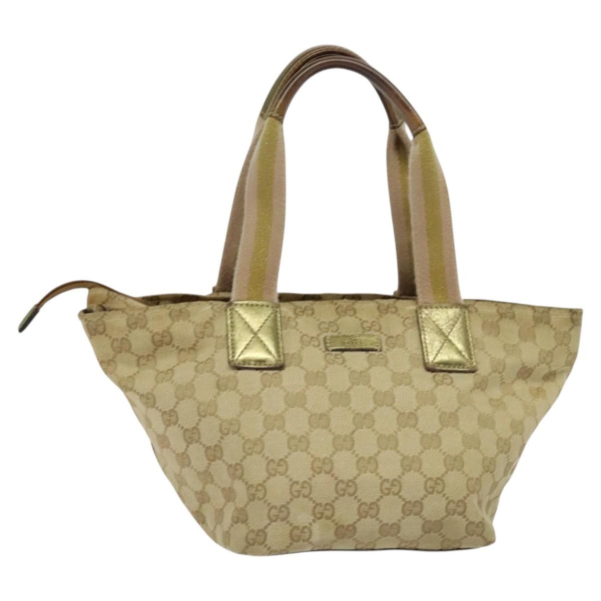 Gucci GUCCI GG Canvas Sherry Line Hand Bag Beige Gold Pink Size ONE SIZE - 2 Thumbnail