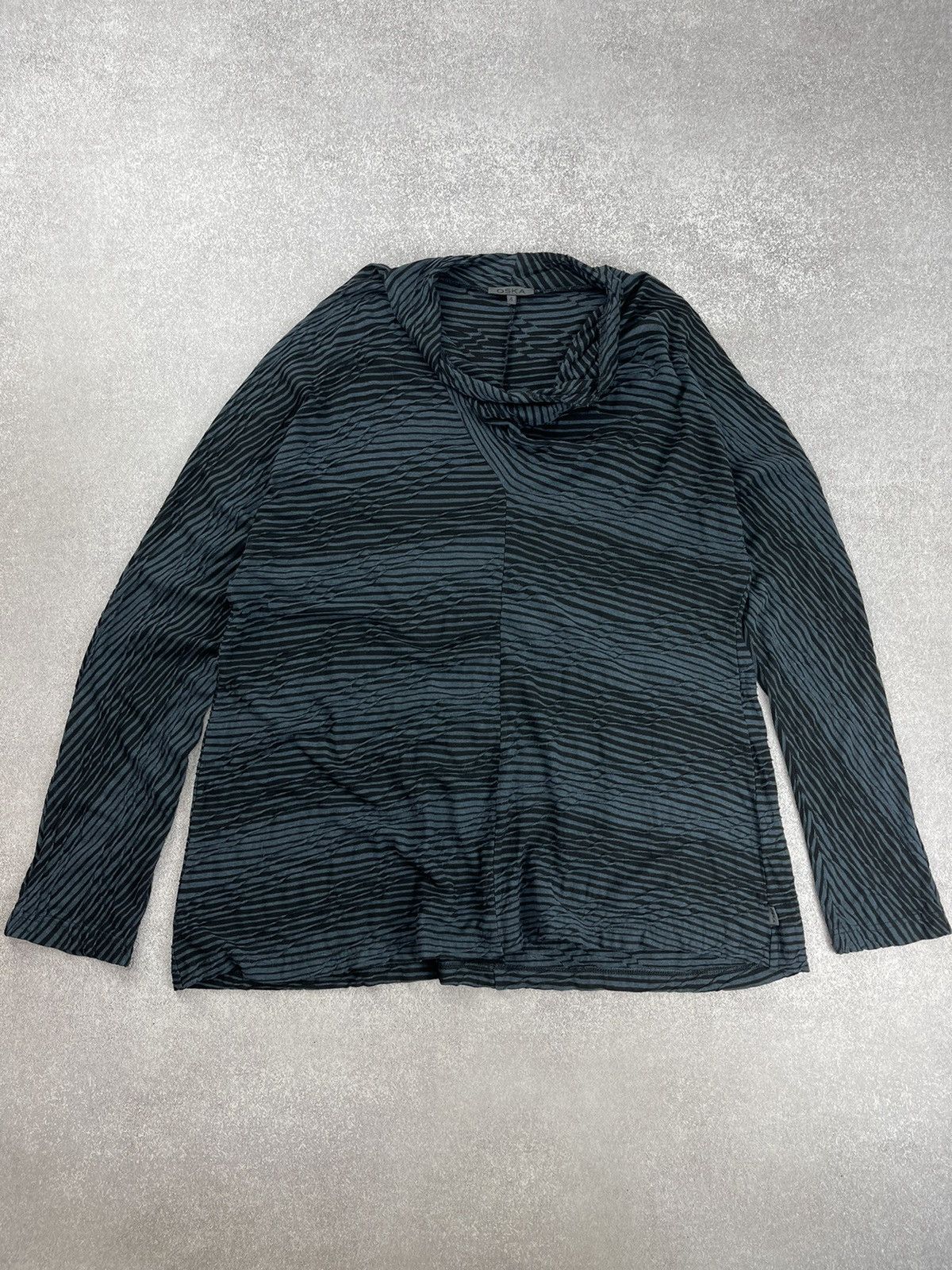 Japanese Brand Oska Striped Tunic Blouse Japan Style Size L / US 10 / IT 46 - 7 Thumbnail