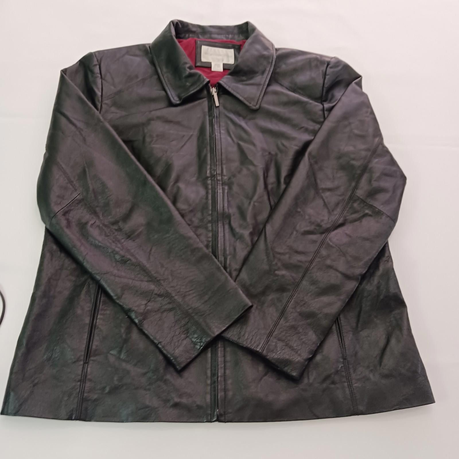 Designer Worthington RN#93677 Women's Black Genuine Leather Jacket XL Size XL / US 12-14 / IT 48-50 - 1 Thumbnail
