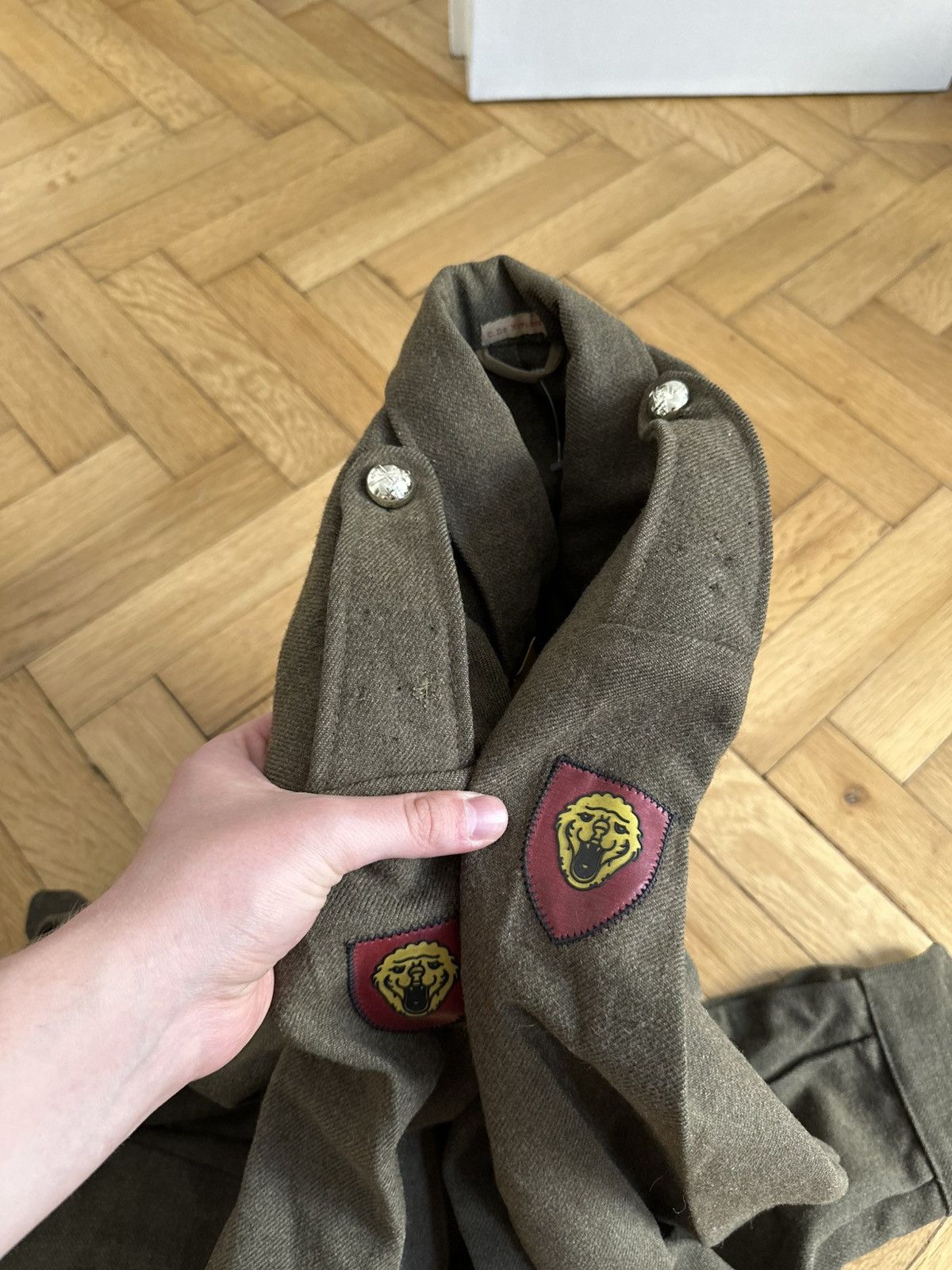 Vintage Vintage Army Belgium 1959 Military Rare Cropped Wool Jacket Size US S / EU 44-46 / 1 - 9 Thumbnail