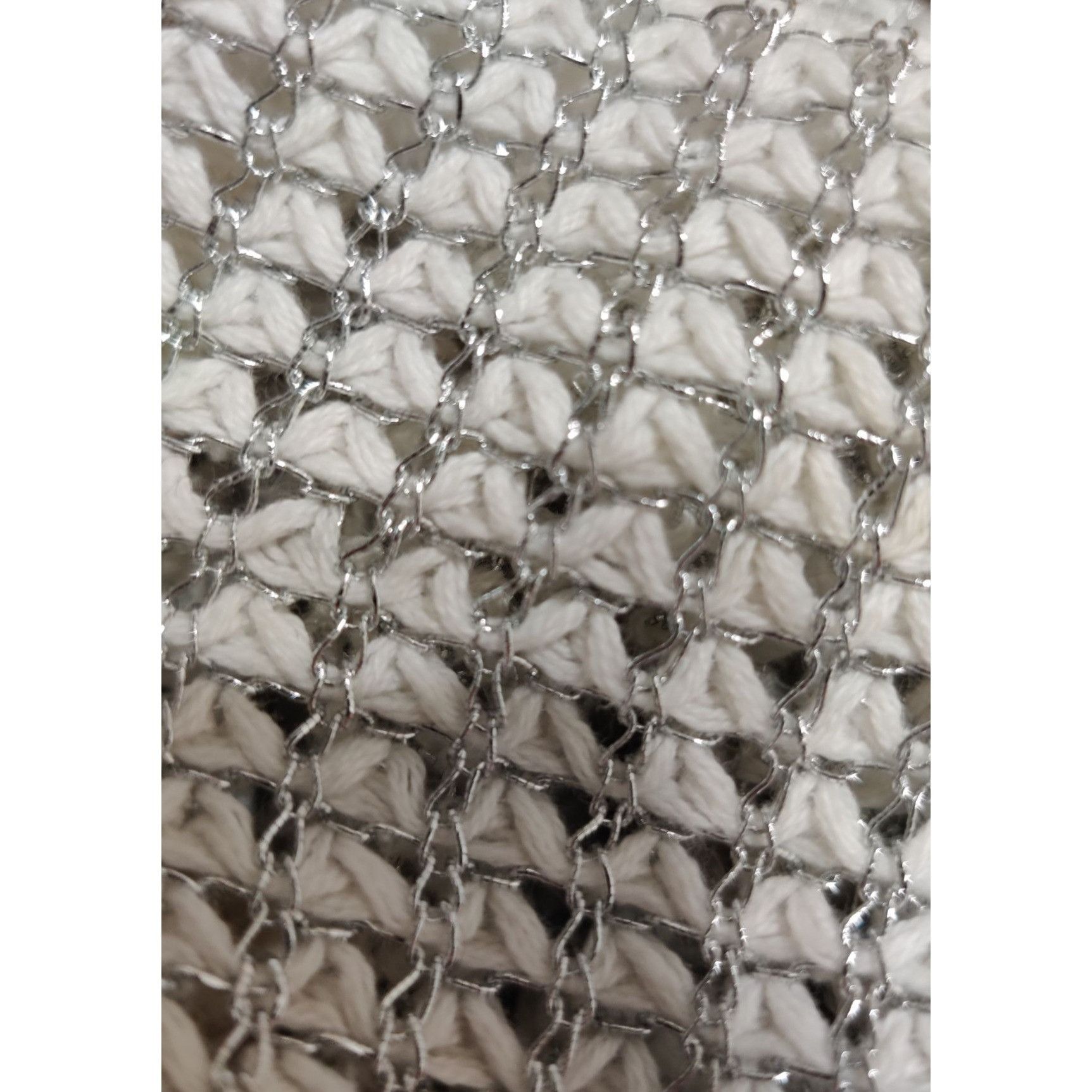 Apt. 9 APT 9 L Womens Sweater White Silver Metallic Knit Sheer Pull Size L / US 10 / IT 46 - 14 Thumbnail