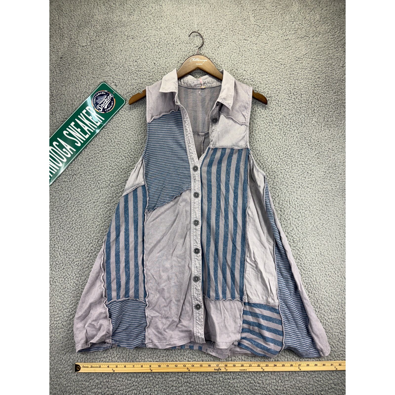 Free People Free People Santana Dress Sleveeless Women M Patch Denim Size M / US 6-8 / IT 42-44 - 1 Thumbnail