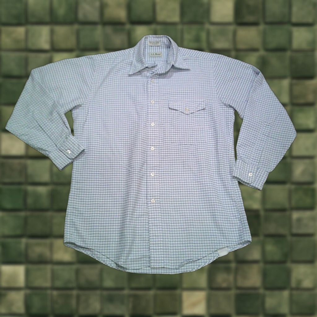 Vintage VINTAGE LL Bean Button-Up Shirt Mens Medium 15.5 Blue Check Pocket 80s Size US M / EU 48-50 / 2 - 1 Thumbnail