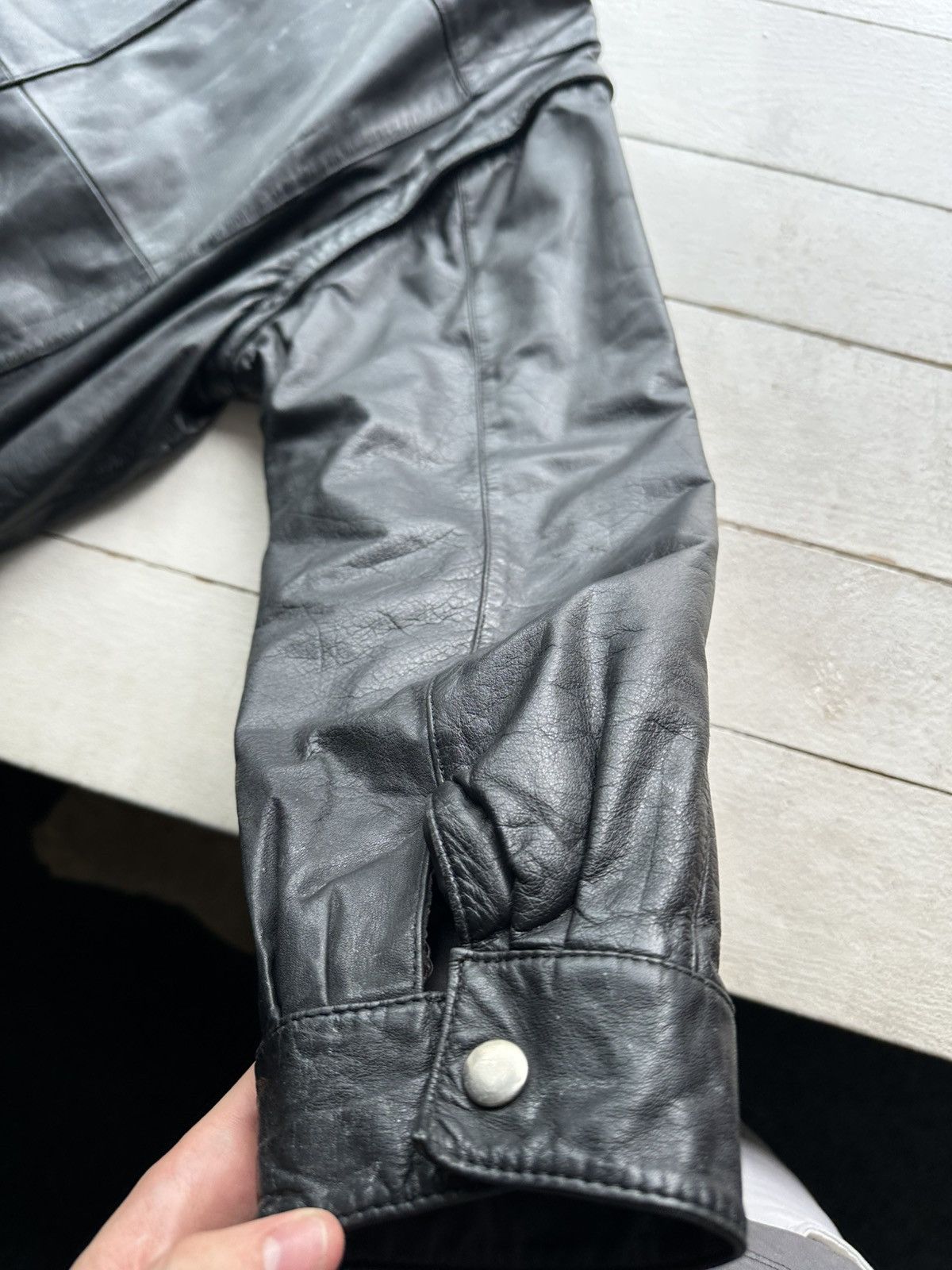Other 🚨VNTG LEATHER JACKET AVANT GARDE ASYMMETRICAL BLACK MOTO Size US XL / EU 56 / 4 - 13 Thumbnail