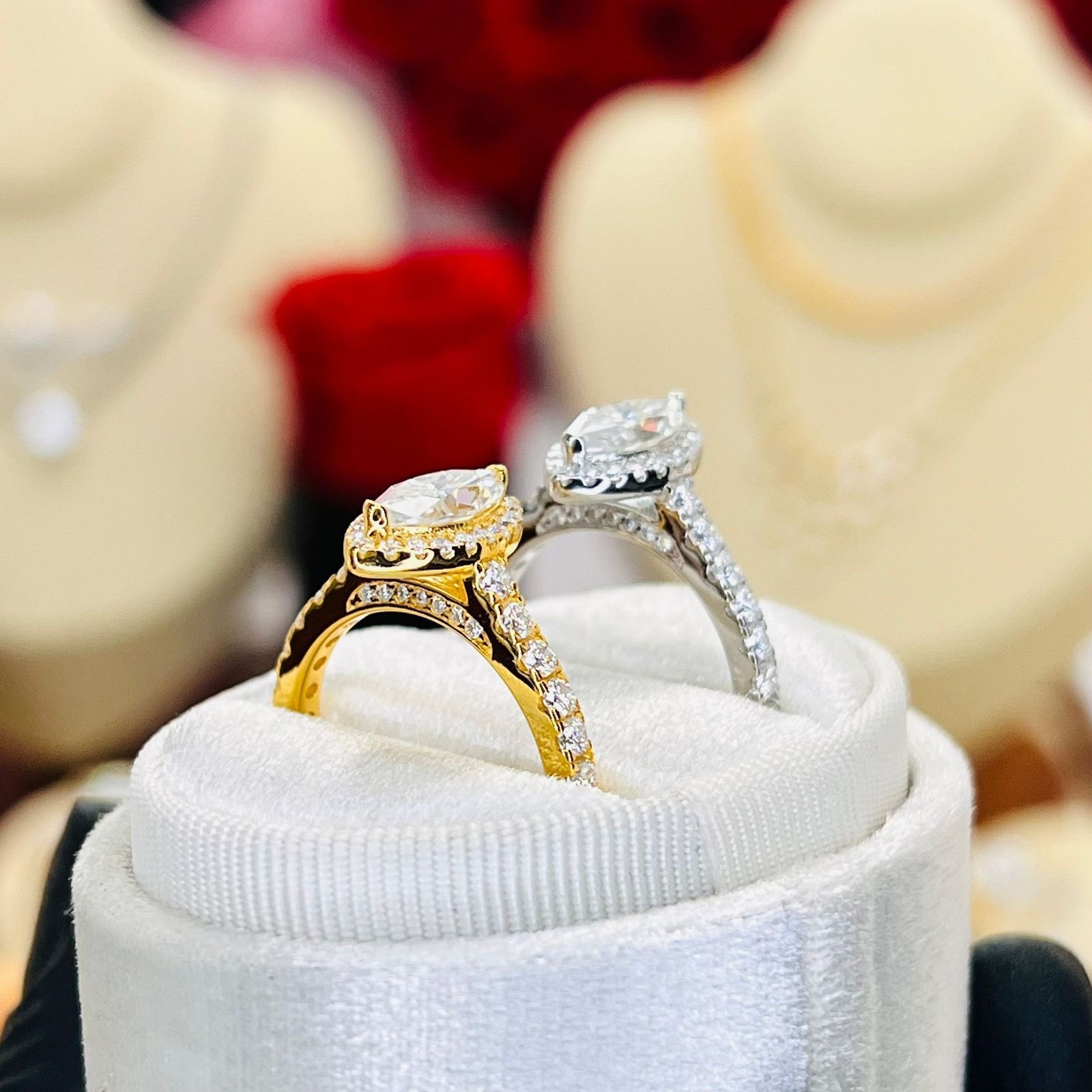 Other 1.86ctw Marquise Moissanite Halo Pavé Wedding Ring Size ONE SIZE - 3 Thumbnail