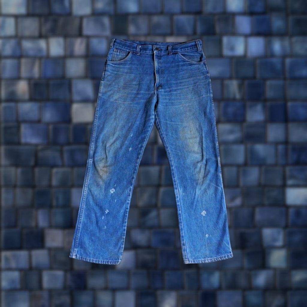 Vintage VINTAGE 70s KEY Saddle King Denim Jeans 34x29 Blue Distressed USA 1970s Grunge Size US 34 / EU 50 - 1 Thumbnail
