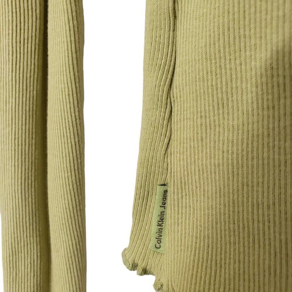 Designer CT1236 Ladies Calvin Klein Green V-neck long sleeve T-shirt Size L / US 10 / IT 46 - 6 Thumbnail