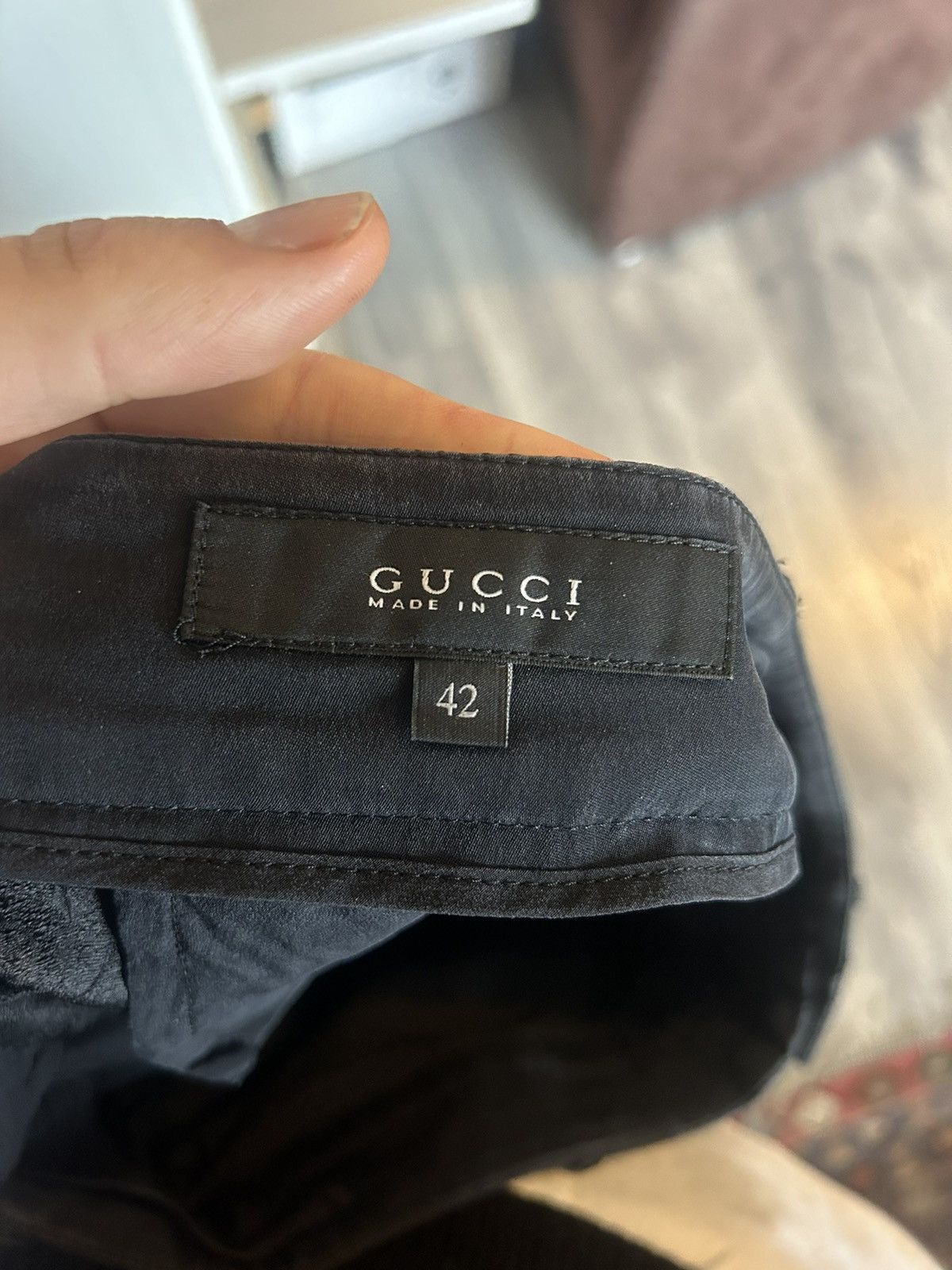Gucci Gucci Black Silk Pants with Subtle Paisley Pattern - Size 42 Size 28" / US 6 / IT 42 - 9 Thumbnail