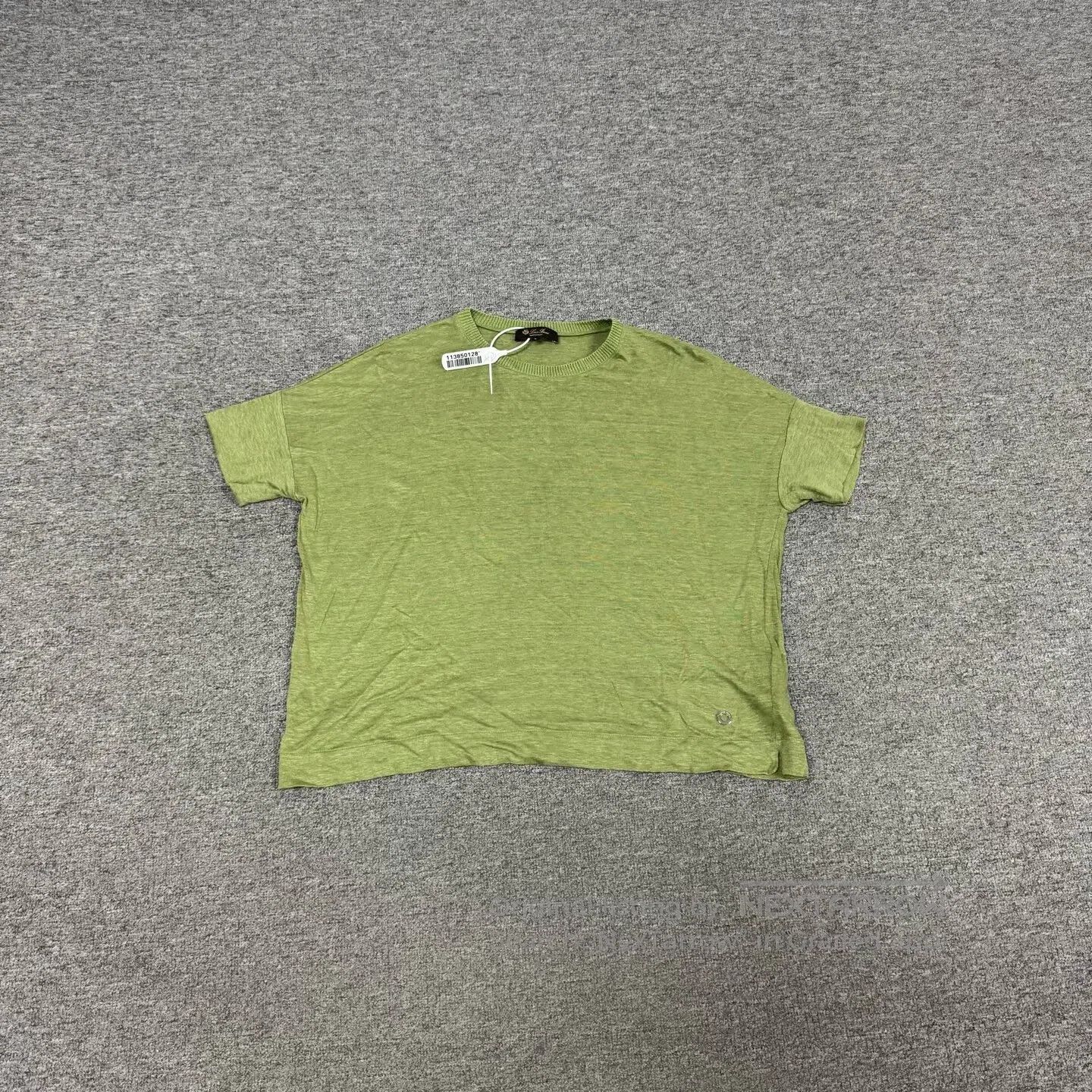 Loro Piana LORO PIANA Green, round-neck, thin knit short-sleeved avoc Size L / US 10 / IT 46 - 1 Thumbnail