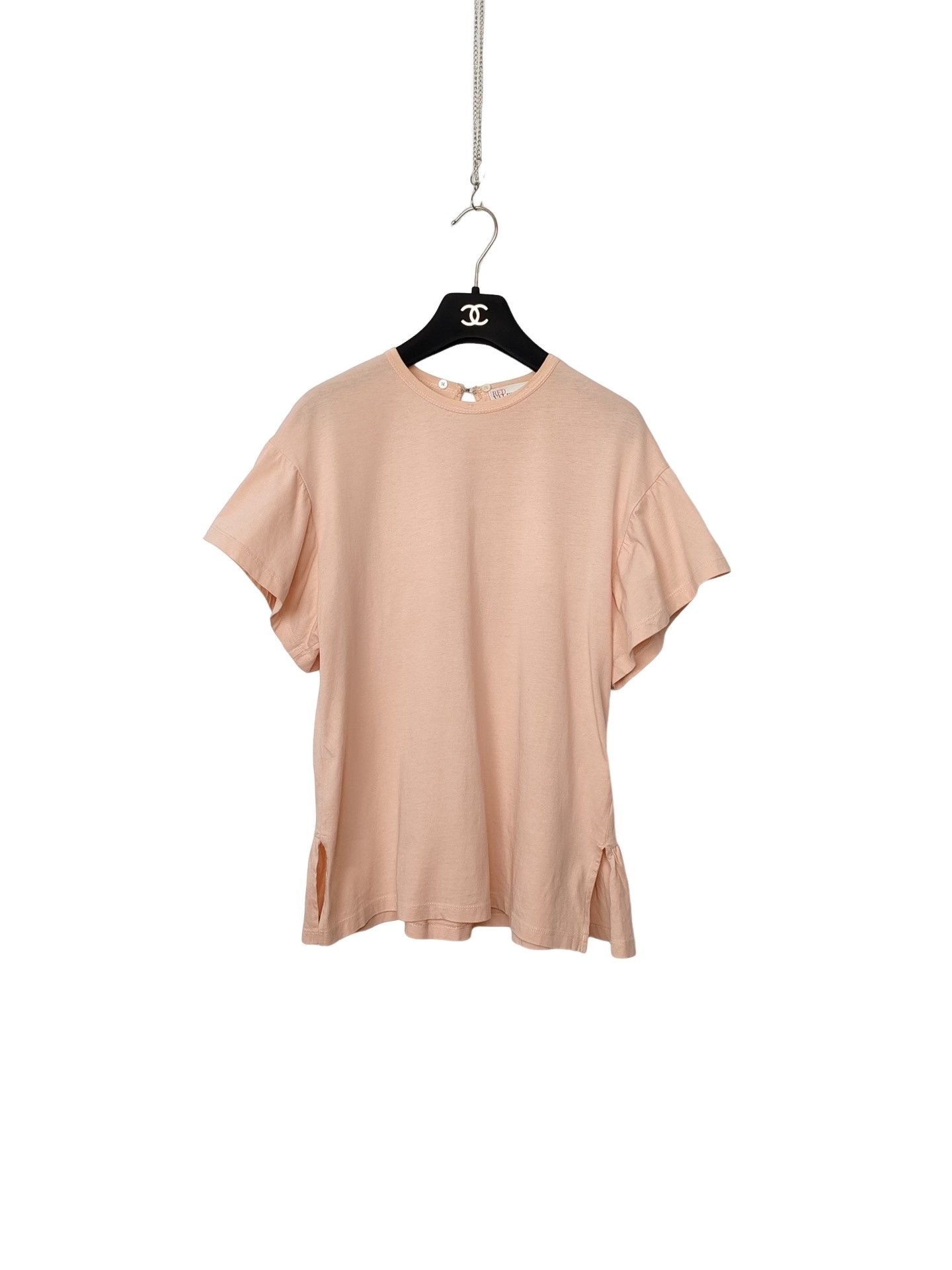 RED Valentino RED Valentino Ruffled Trim Cotton T-Shirt Size S Size S / US 4 / IT 40 - 1 Thumbnail