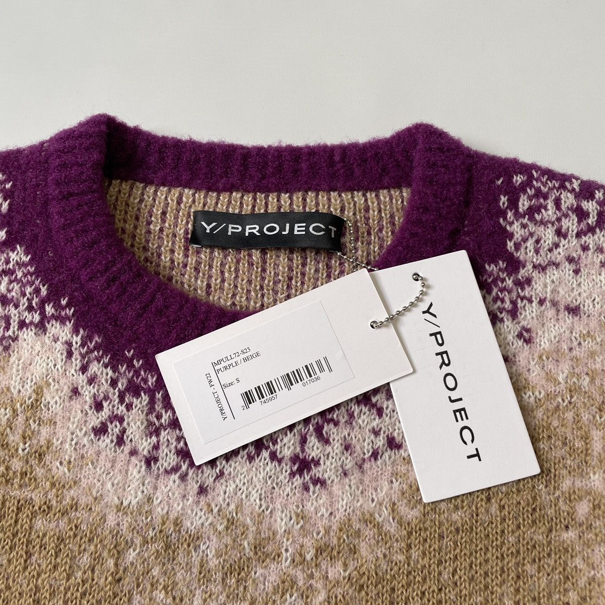 Y/Project A/W 22 Purple / Beige ‘Gradient’ Sweater Size US M / EU 48-50 / 2 - 3 Thumbnail