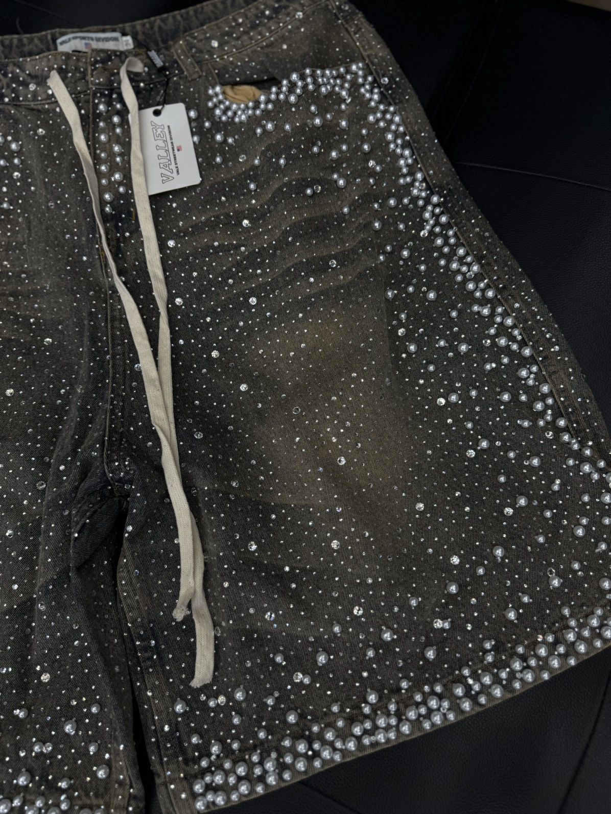 Vale Valley Vale Blue Rhinestone Shorts Size 34 (NEW) Size US 34 / EU 50 - 4 Thumbnail