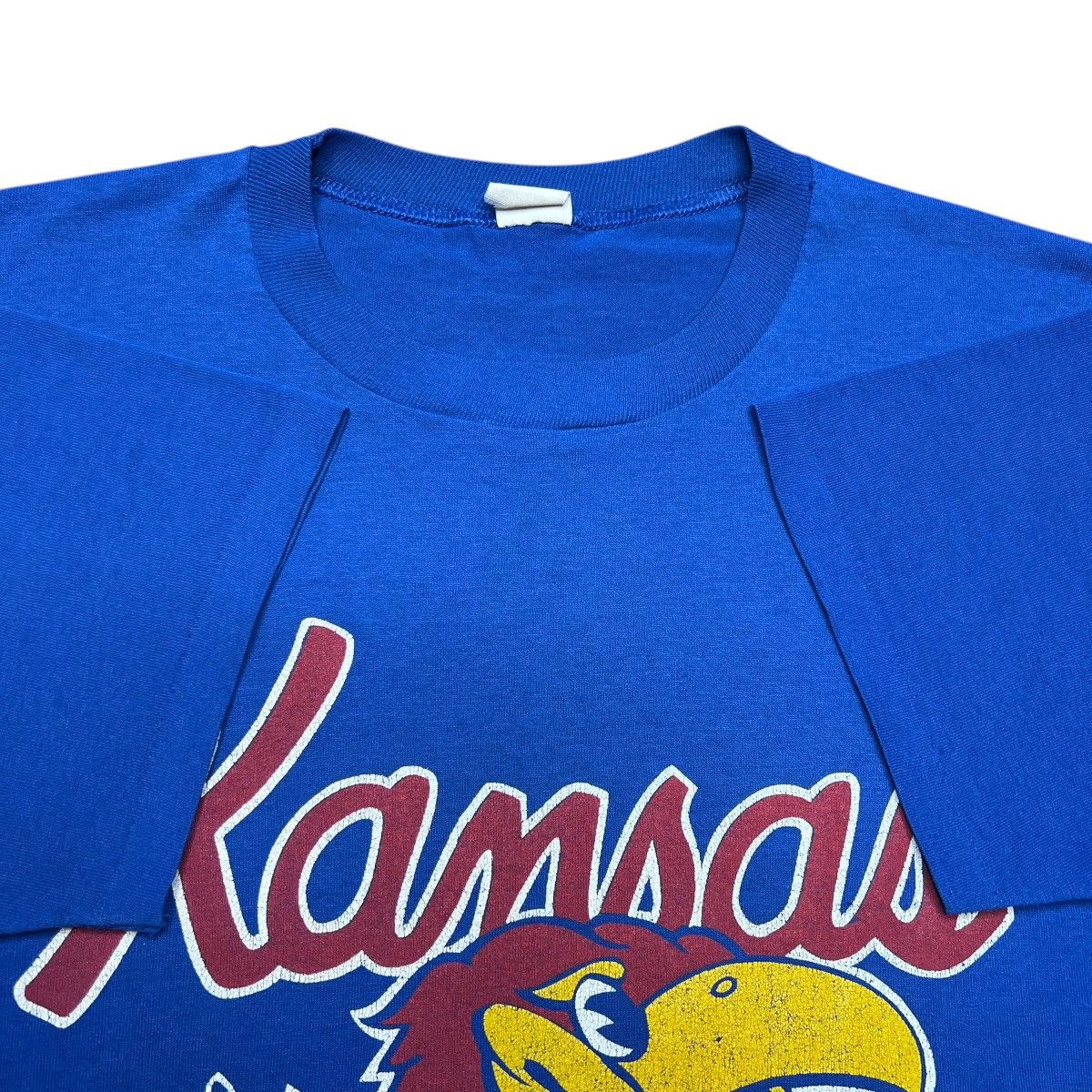 NCAA 1980s NCAA Kansas Jayhawks Spell Out Mascot Graphic T-Shirt Size US L / EU 52-54 / 3 - 2 Thumbnail