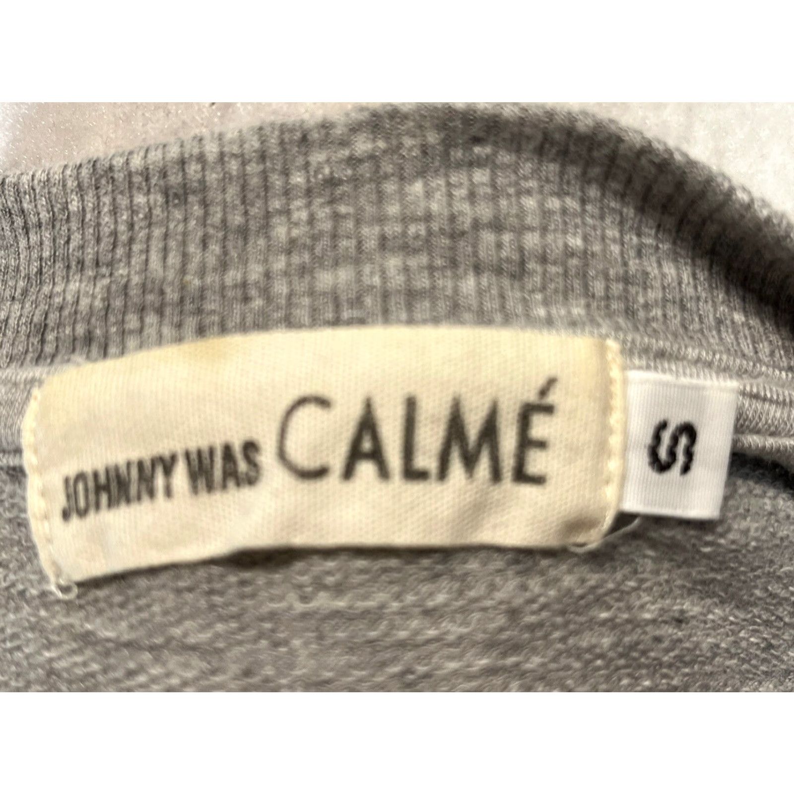 Johnny Was Johnny Was Sweatshirt Women Small Gray Crewneck Boxy Silver Stripe Sleeves Pullover Size S / US 4 / IT 40 - 7 Thumbnail