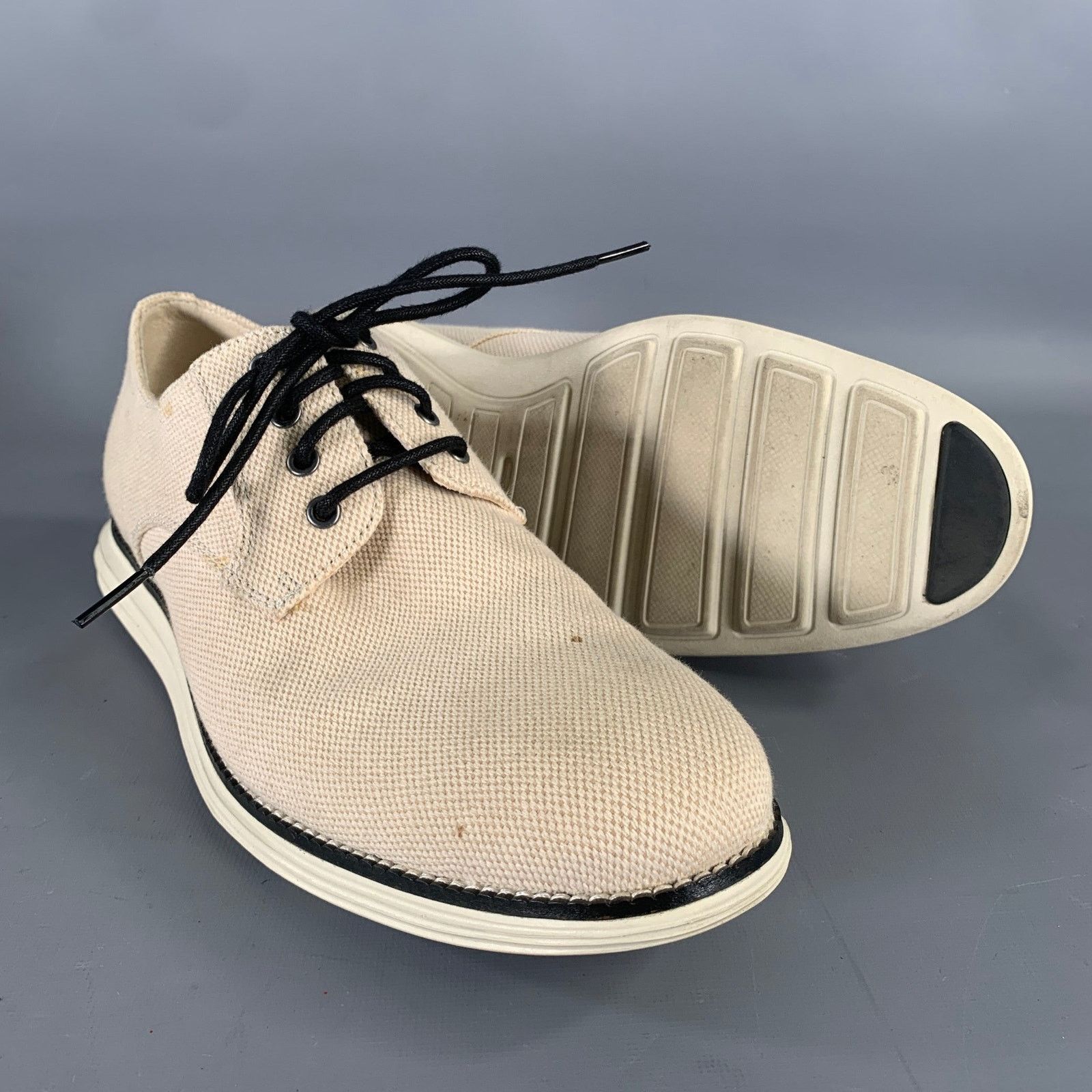 Cole Haan COLE HAAN Size 10.5 Cream Black Textured Sneakers Size US 10.5 / EU 43-44 - 5 Thumbnail