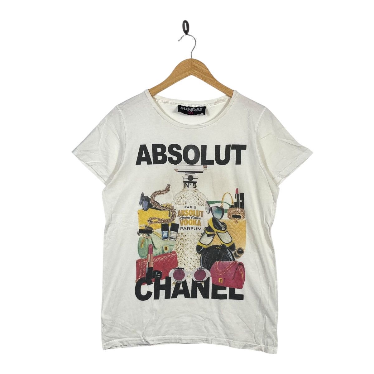 Sunday 21 Absolut Chanel Graphic Tee White Fashion Parody