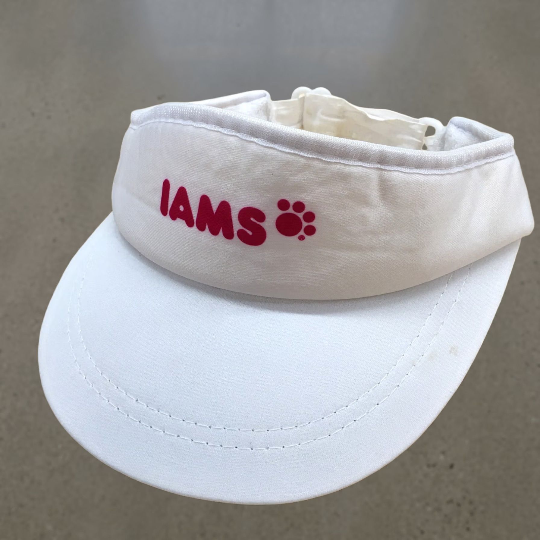 Logo 7 Womens IAMS Visor Hat White One Size Adjustable Embroidered Logo Curved Brim Size ONE SIZE - 1 Thumbnail