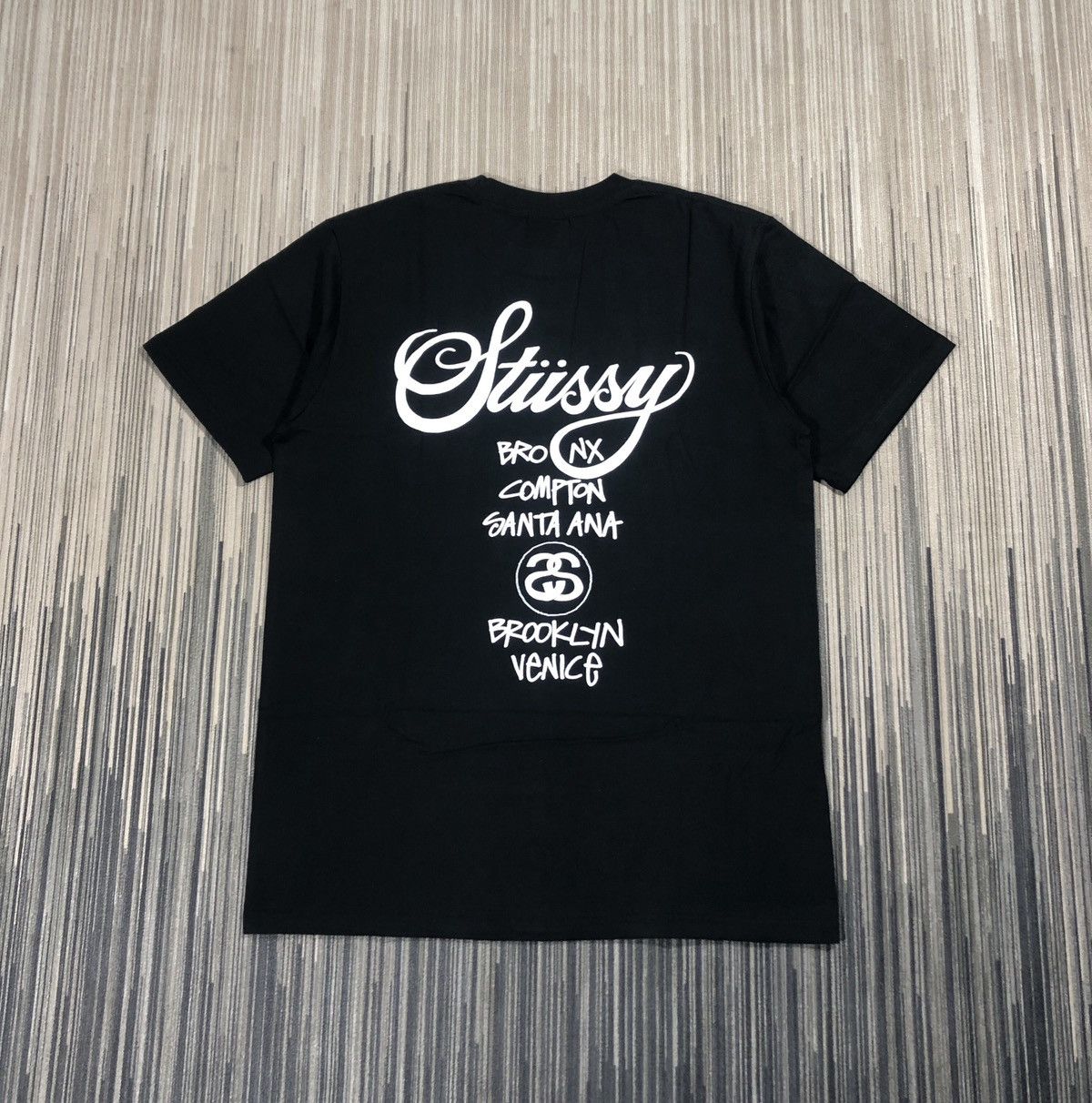 image of Stussy World Tour Tee in Black, Men's (Size Medium)