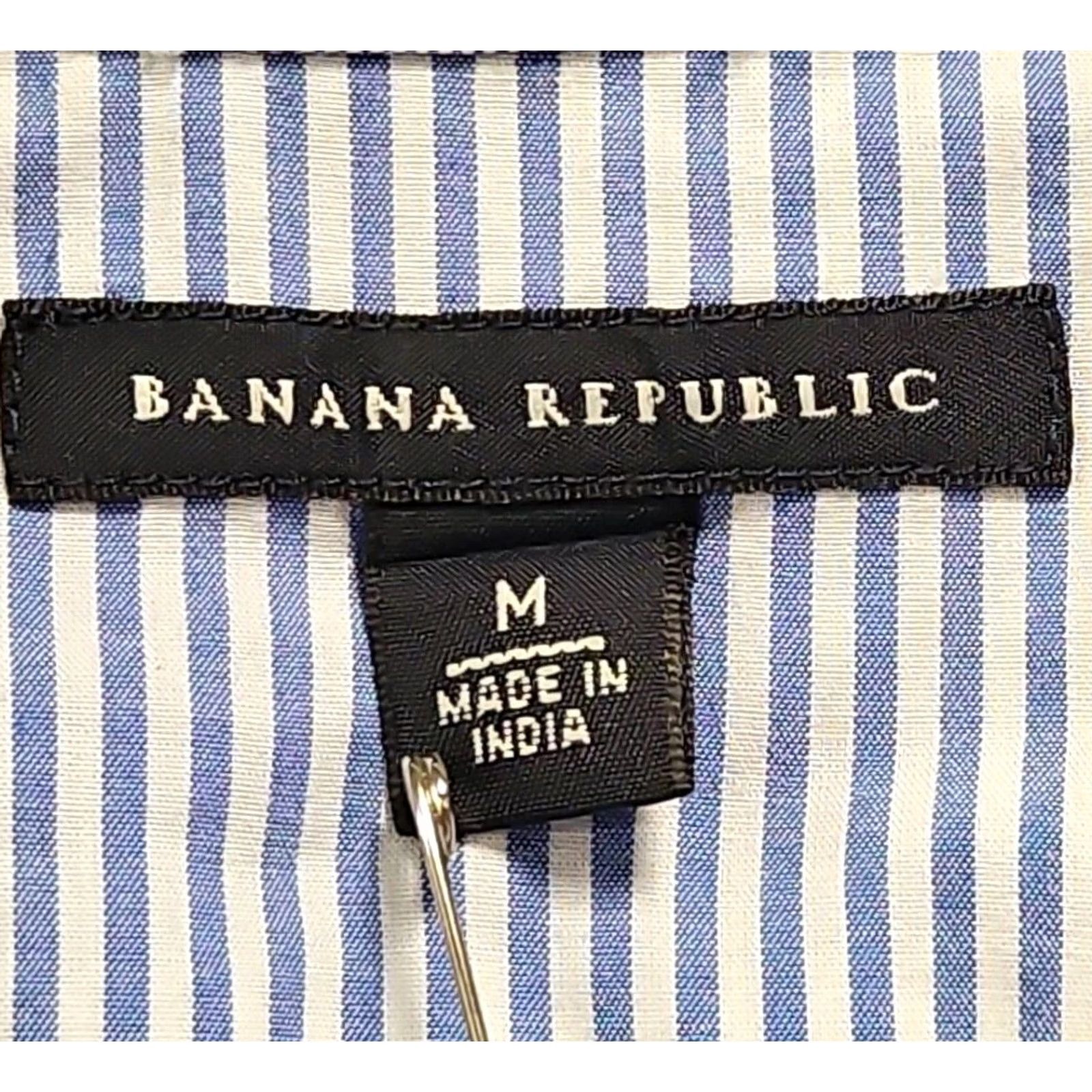 Banana Republic Banana Republic Shirt Men’s Medium Blue Oxford Button Front Cotton Casual Solid Long Sleeve Size US M / EU 48-50 / 2 - 6 Thumbnail