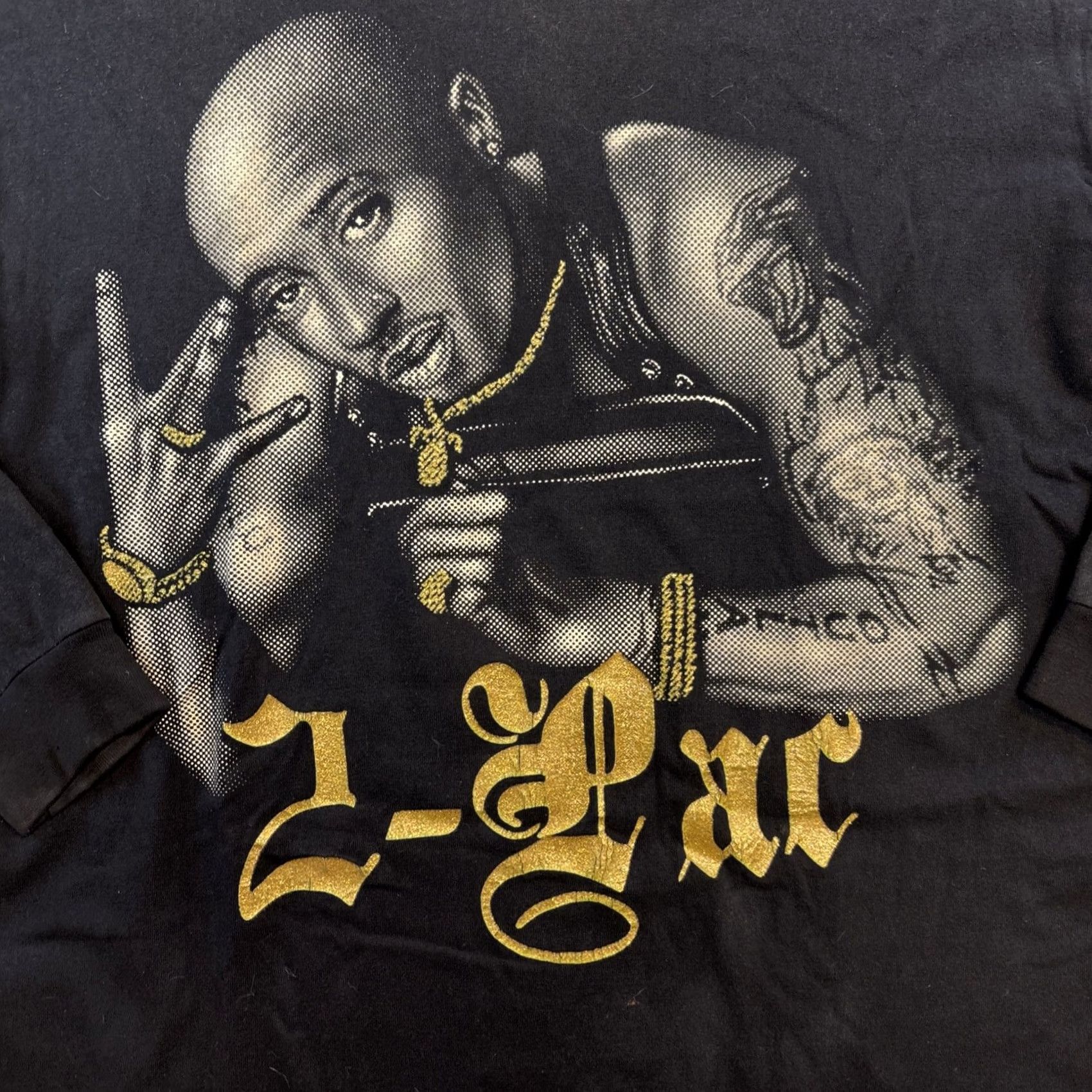 Vintage Metal Jeans T-Shirt Long Sleeve Men’s XL Tupac Black Hip Hop Crew Neck 2-PAC Century Size US XL / EU 56 / 4 - 2 Thumbnail