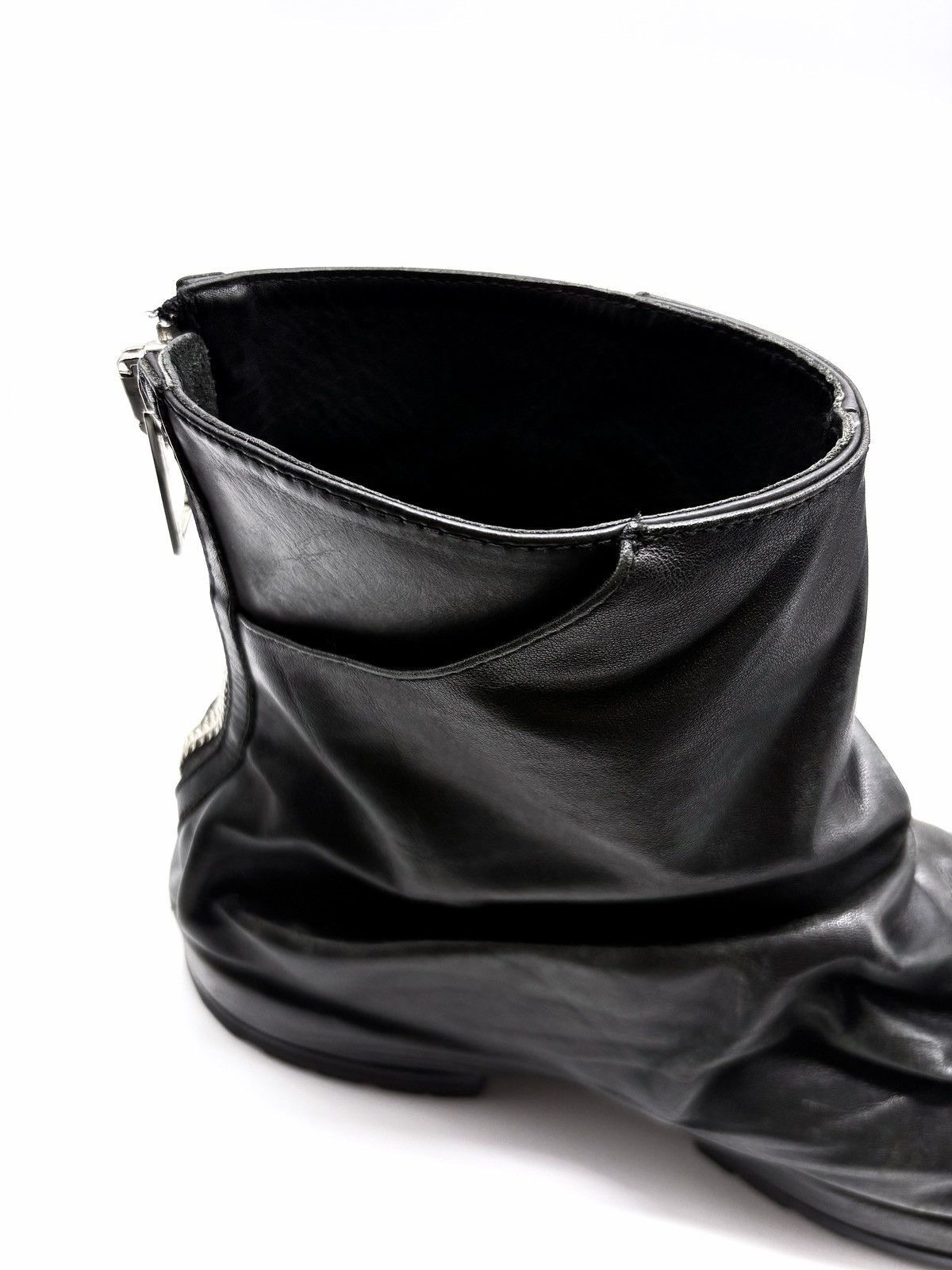 424 424 Marathon Distressed Black Leather Boots Size US 11 / EU 44 - 14 Thumbnail