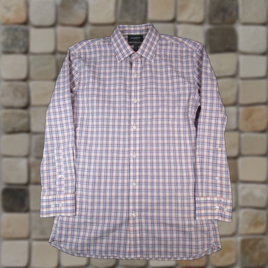 Bonobos Bonobos Shirt Mens 16.5 Pink Purple Button Up Size US L / EU 52-54 / 3 - 1 Thumbnail
