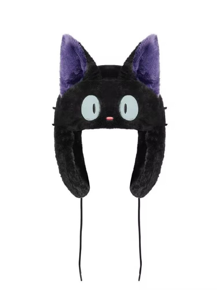 Japanese Brand × Vintage Y2K Cartoon Black wolf Ushanka Cute Winter Hat Size ONE SIZE - 4 Thumbnail