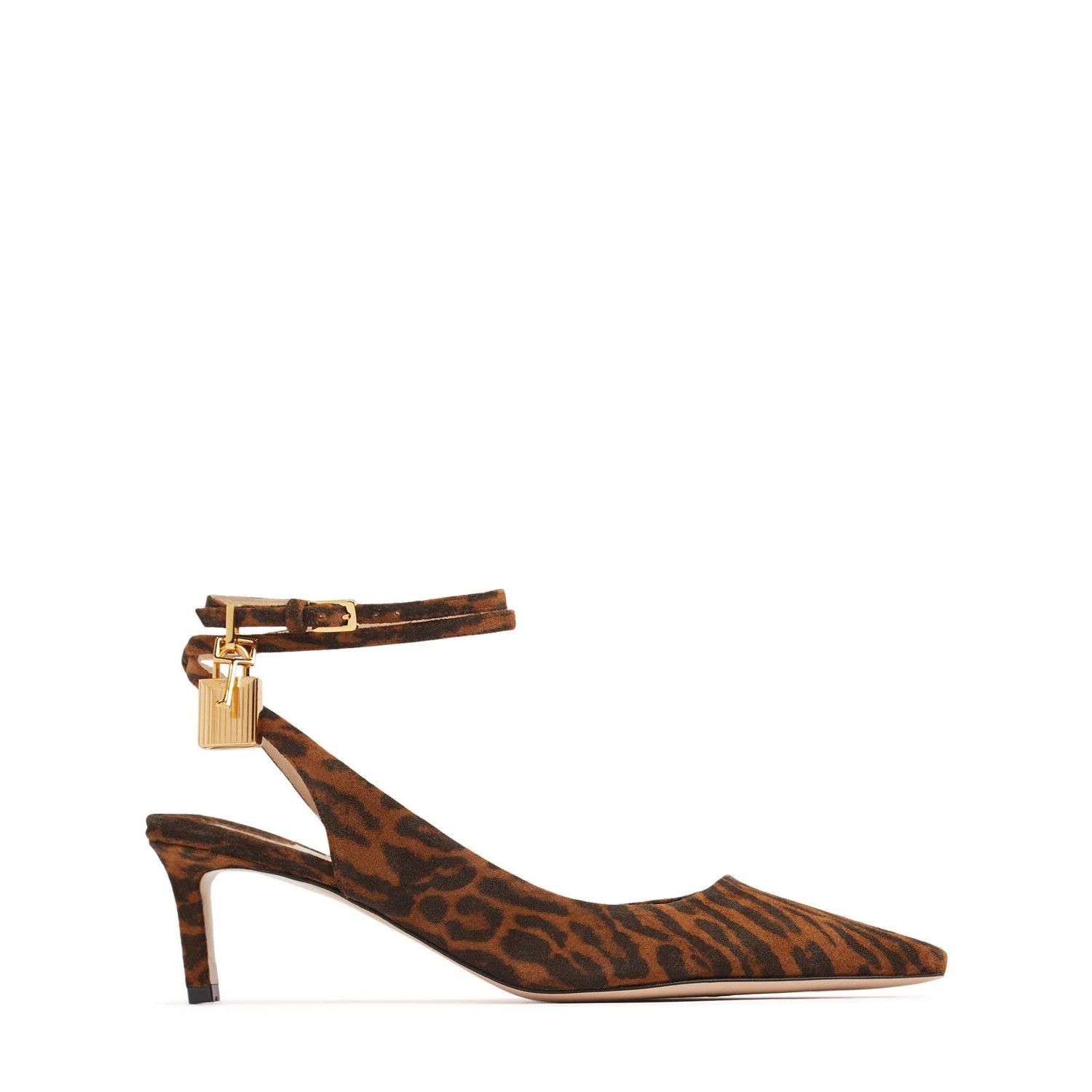 TOM FORD Padlock $1290 Brown/Whiskey Suede Slingback 55mm Pu