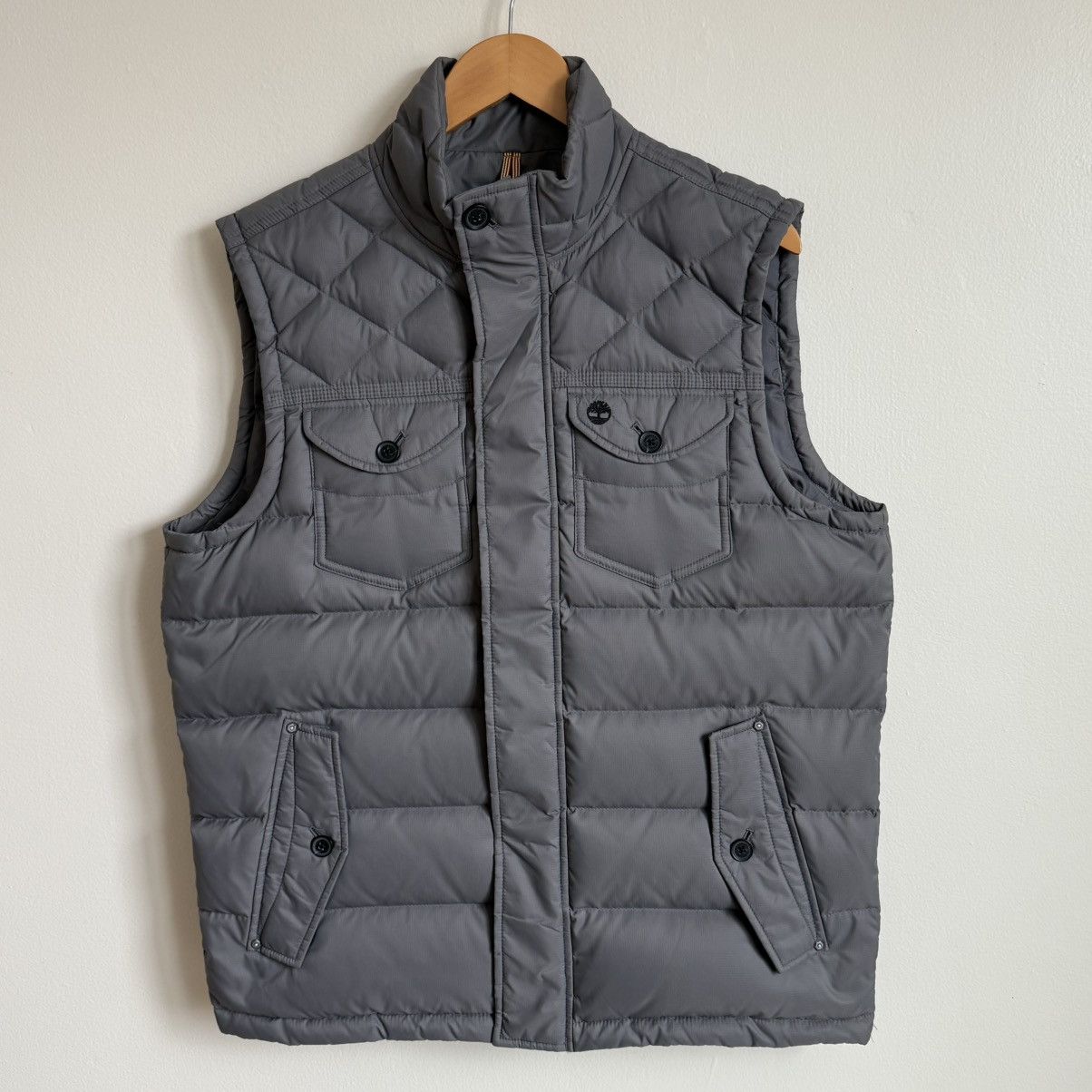 Timberland × Vintage Timberland Puffer Vest Men’s L Gray Quilted Down Feather Size US L / EU 52-54 / 3 - 2 Thumbnail