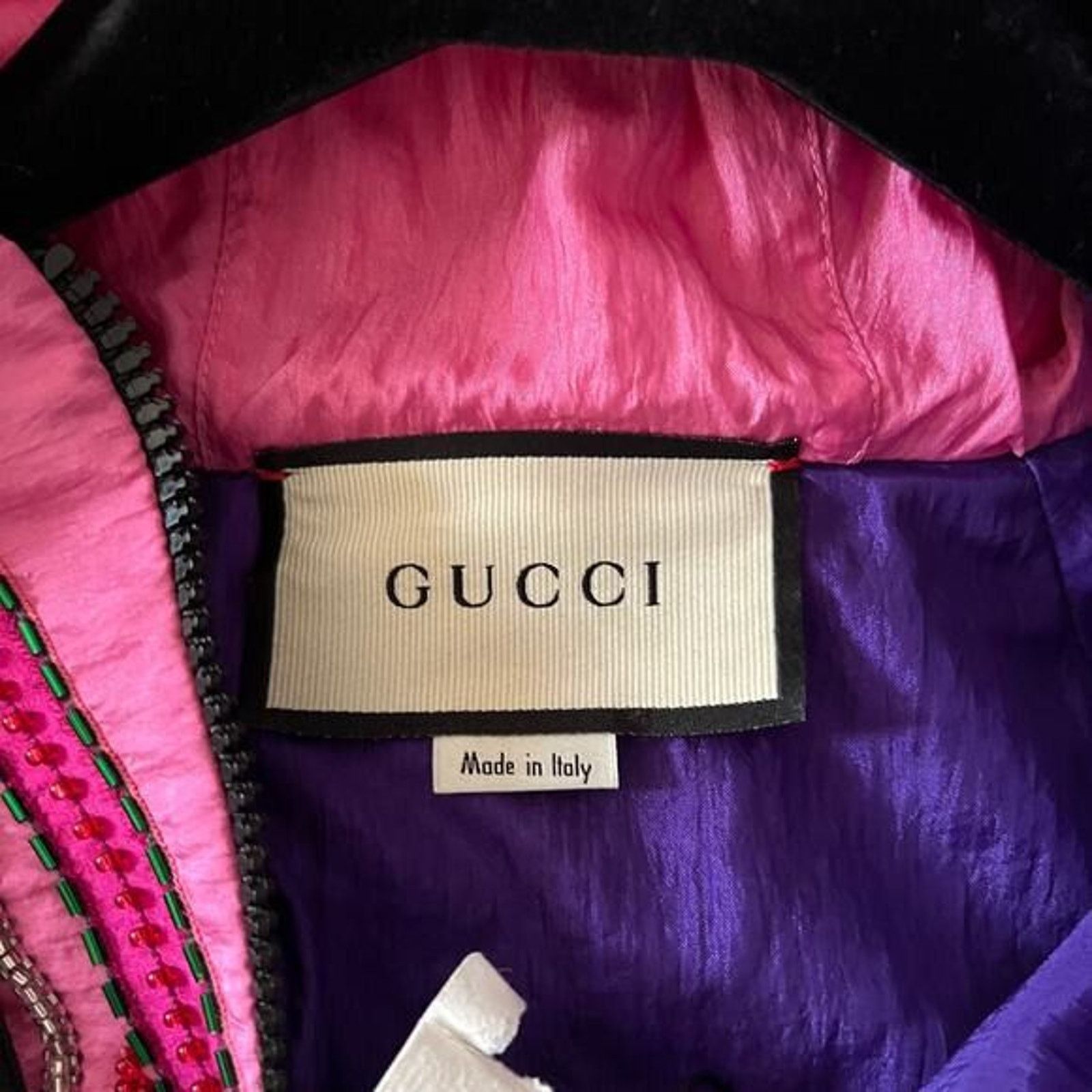 Gucci GUCCI Embellished Printed Hood Bomber Jacket, XS SRP: $7800 Size XS / US 0-2 / IT 36-38 - 6 Thumbnail