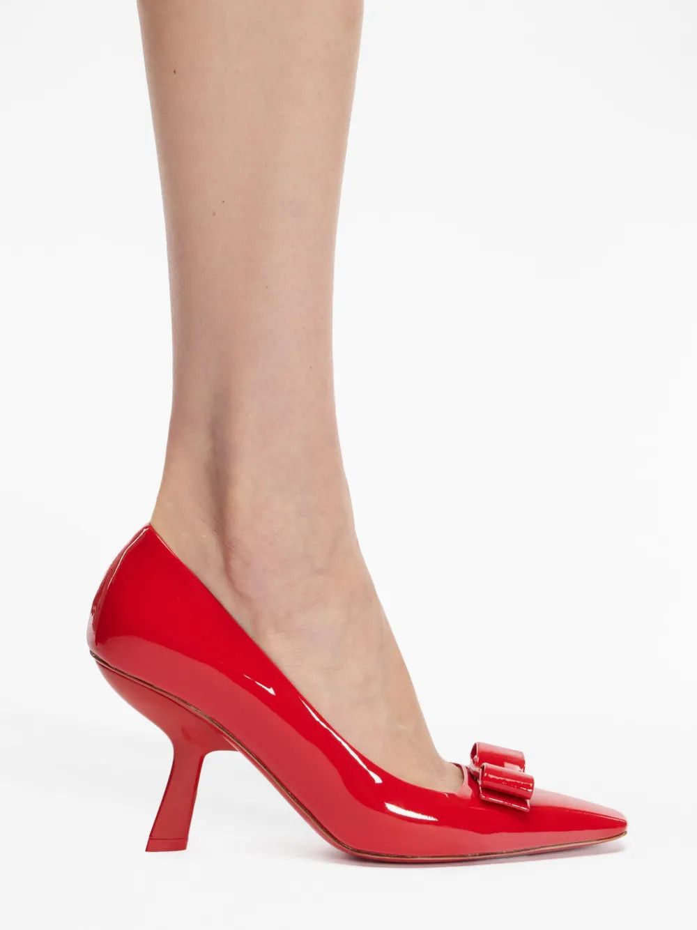Salvatore Ferragamo o1y0426 Virgule Heel Pumps in Red Size US 7.5 / IT 37.5 - 5 Thumbnail