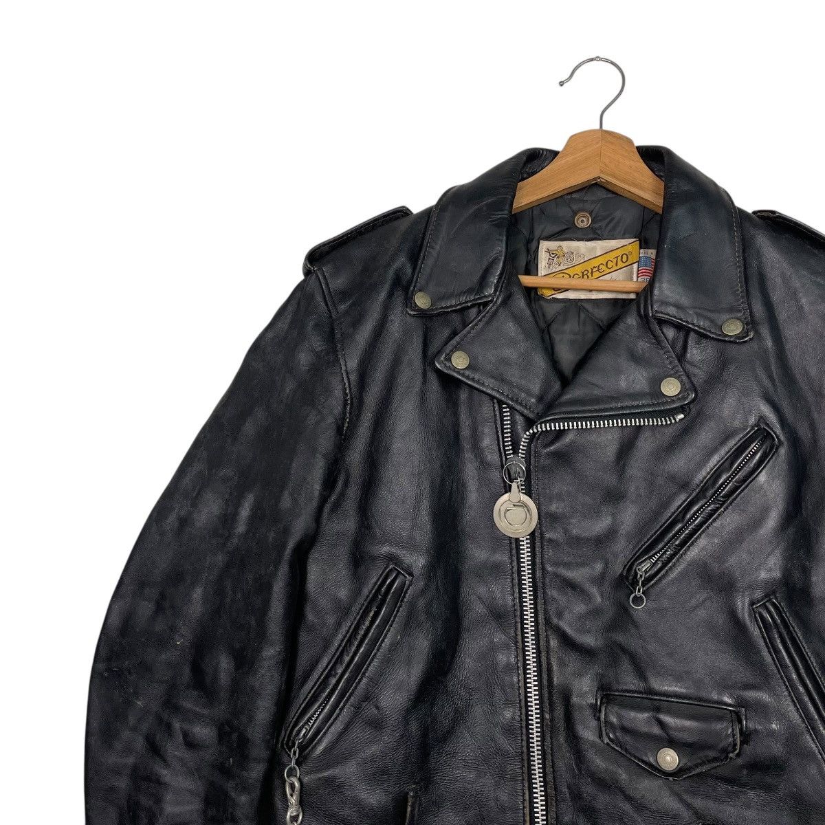 Schott 80s Schott Perfecto Double Colar Motorcycle Leather Jacket Size US S / EU 44-46 / 1 - 8 Thumbnail