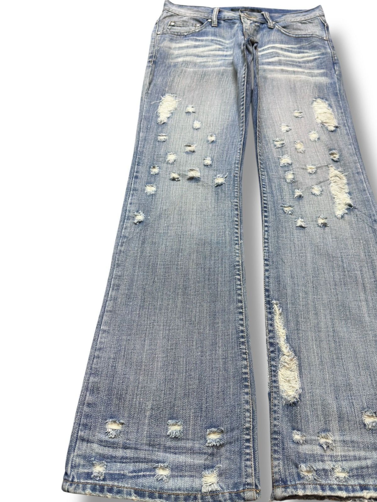 Le Grande Bleu (L.G.B.) Vintage Midas Flare Bootcut Faded Grunge Distressed Denim Size US 30 / EU 46 - 3 Thumbnail